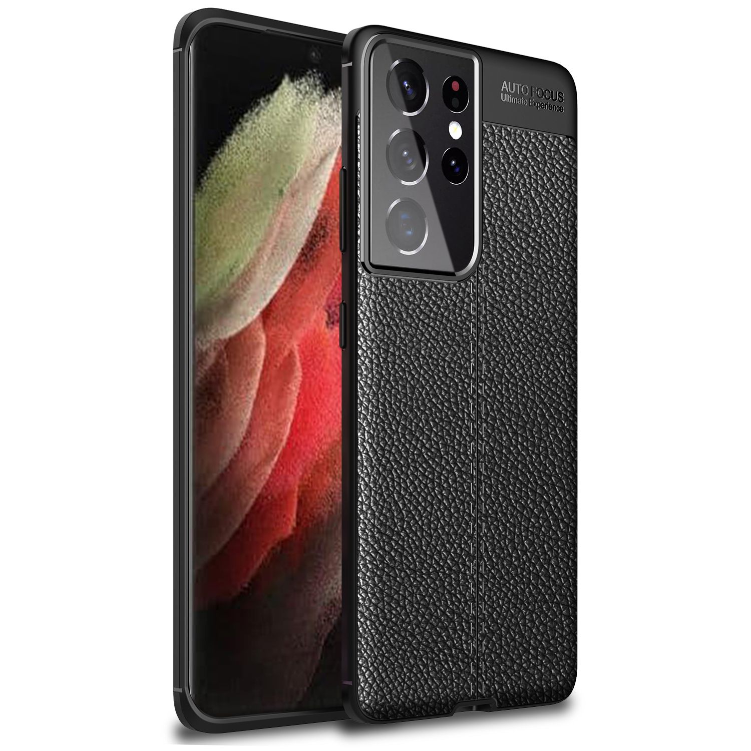 NALIA Design Handy Hülle für Samsung Galaxy S21 Ultra, Leder Look Case Cover