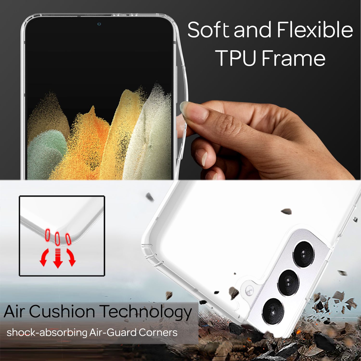 NALIA Klare Handy Schutz Hülle für Samsung Galaxy S21, Hard Case Cover Bumper Default Title NALIA Transparente Hülle