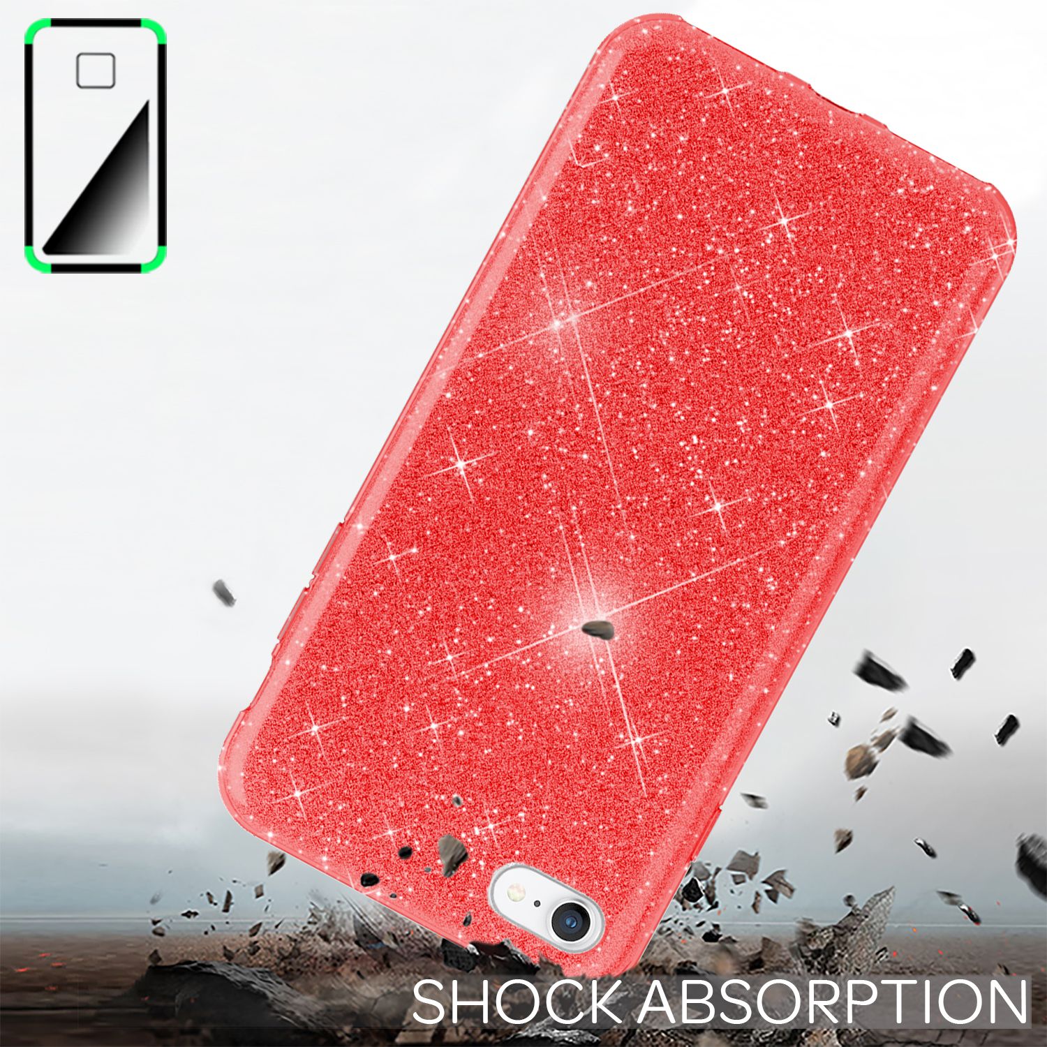 NALIA iPhone SE 2022 / SE 2020 / iP 8 / iP 7 - Glitzer Hülle Bling Case Handy