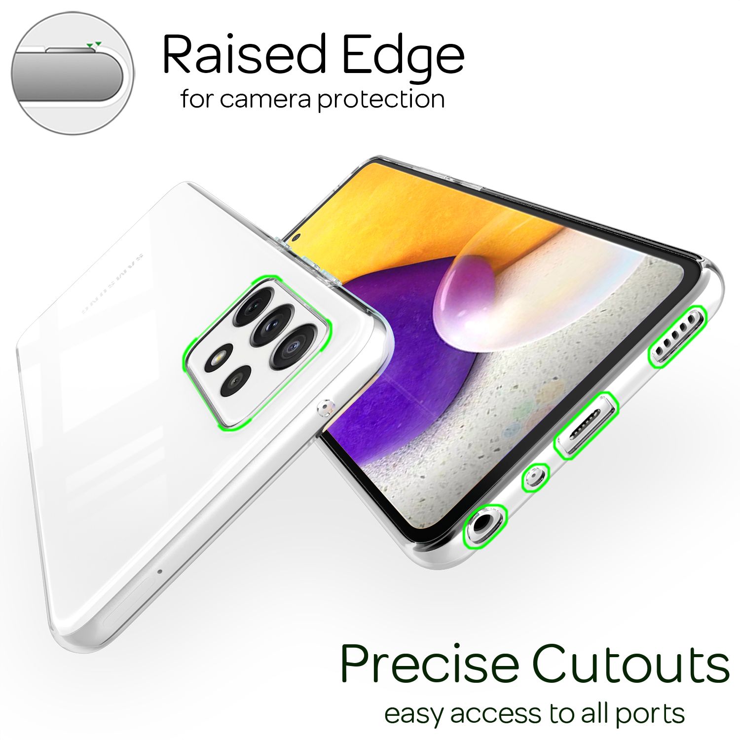 NALIA Samsung Galaxy A72 - Klare Handy Hülle Clear Case Durchsichtig Cover Etui Default Title NALIA Transparente Hülle