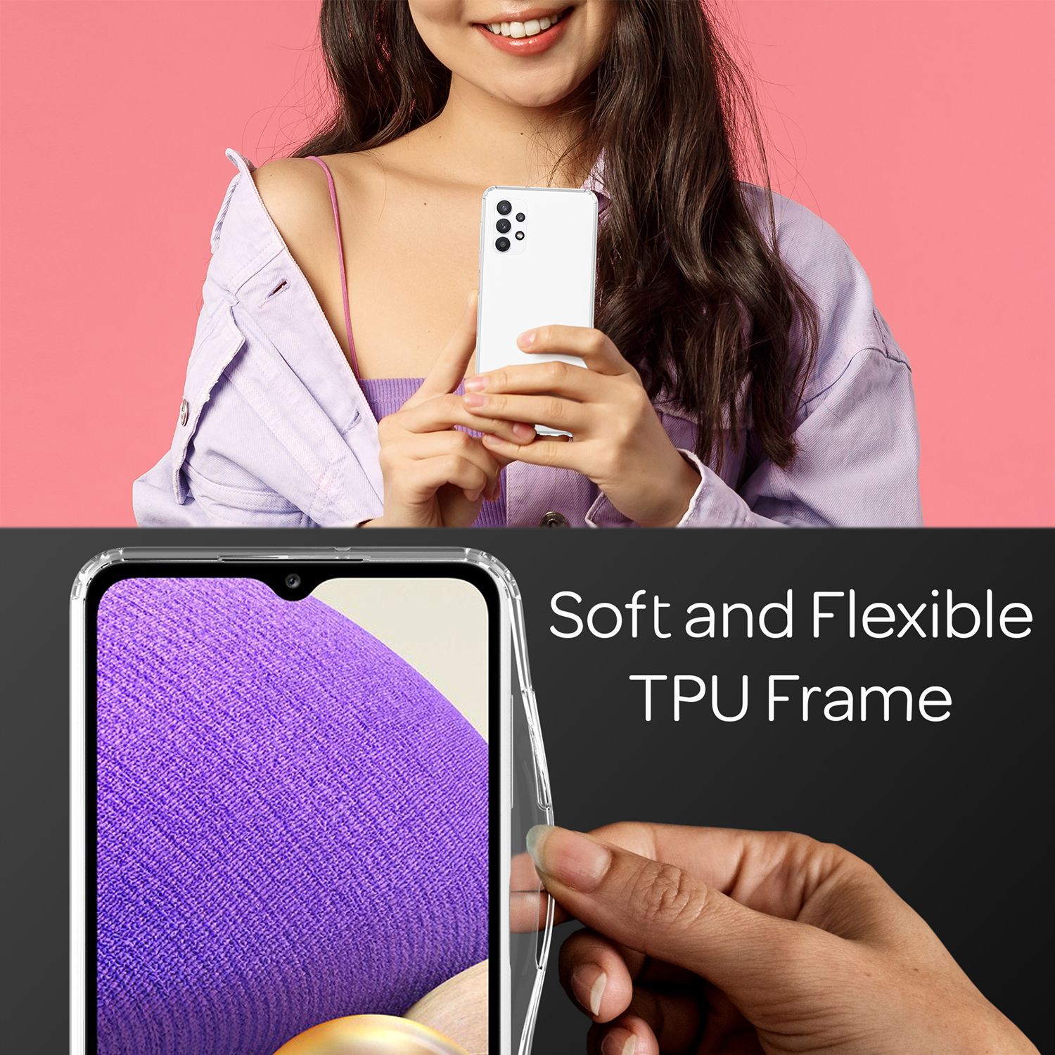 NALIA Klare Handy Hülle für Samsung Galaxy A32 5G, Transparent Hard Back Cover