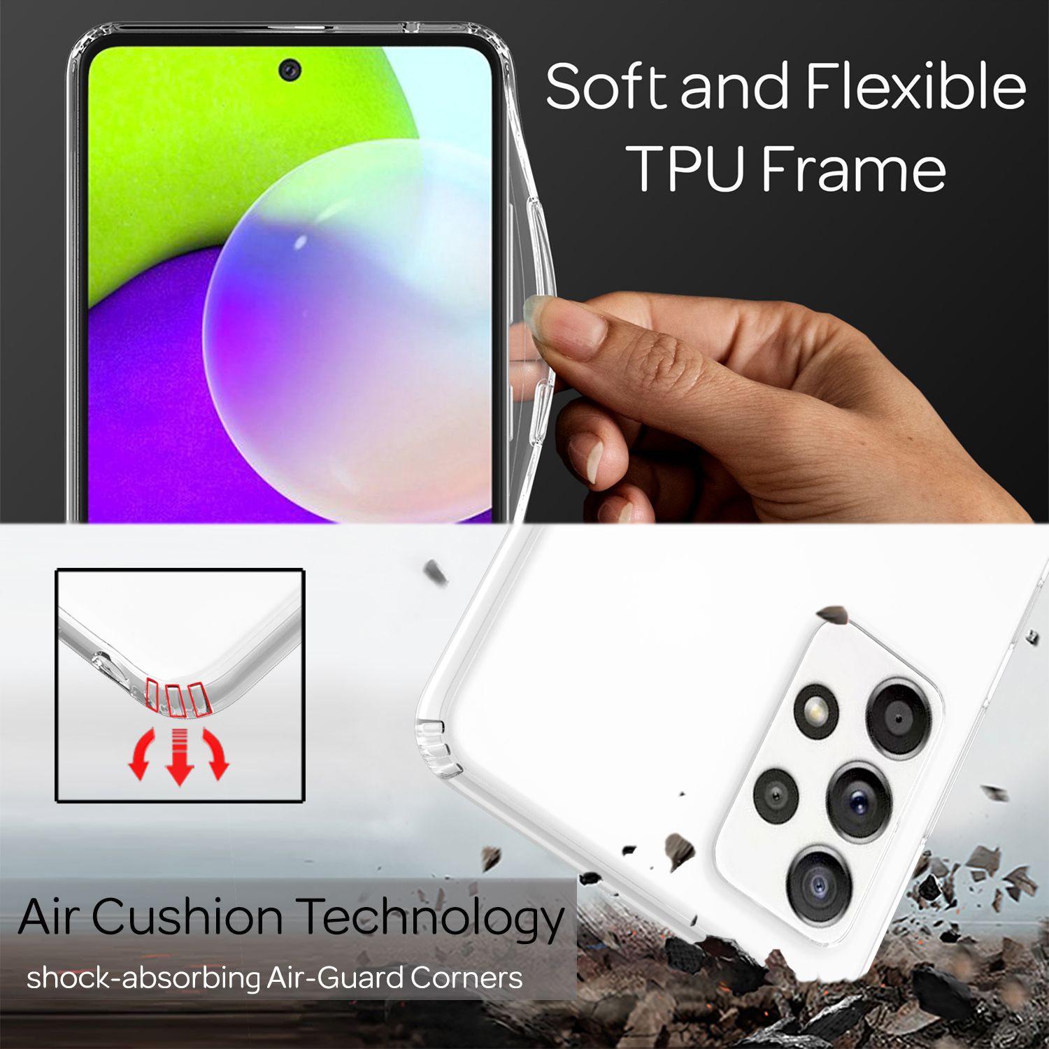 NALIA Handy Hülle für Samsung Galaxy A52 5G / A52 / A52s 5G, Transparent Case Default Title NALIA Transparente Hülle