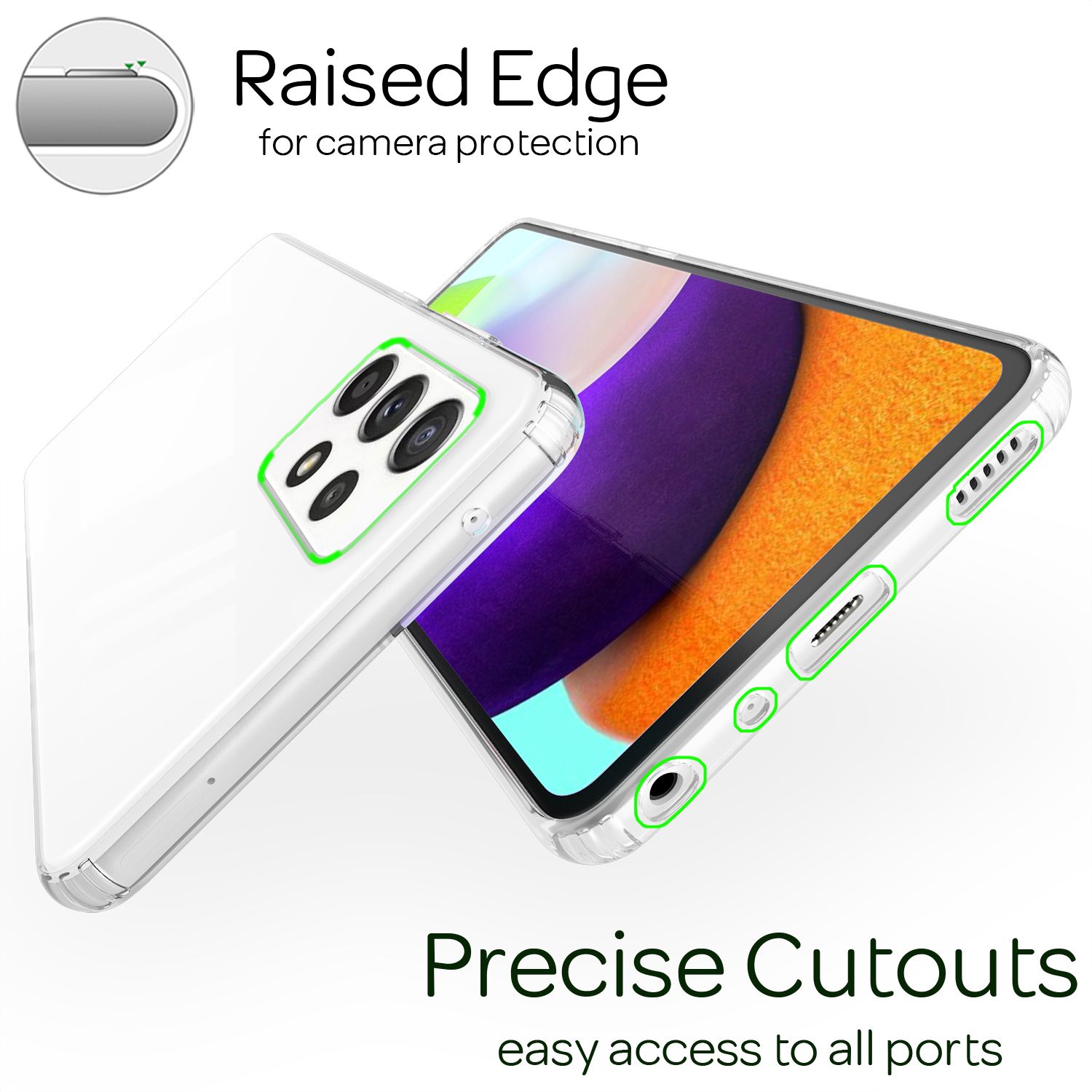 NALIA Handy Hülle für Samsung Galaxy A52 5G / A52 / A52s 5G, Transparent Case Default Title NALIA Transparente Hülle