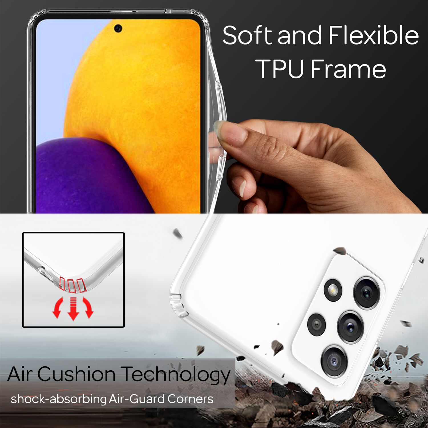 NALIA Schutzhülle für Samsung Galaxy A72, Transparente Handy Hülle Case Cover Default Title NALIA Transparente Hülle