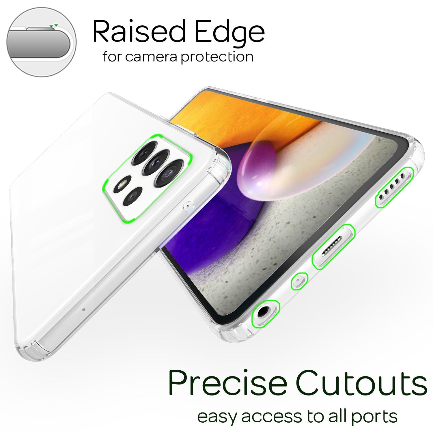 NALIA Schutzhülle für Samsung Galaxy A72, Transparente Handy Hülle Case Cover Default Title NALIA Transparente Hülle