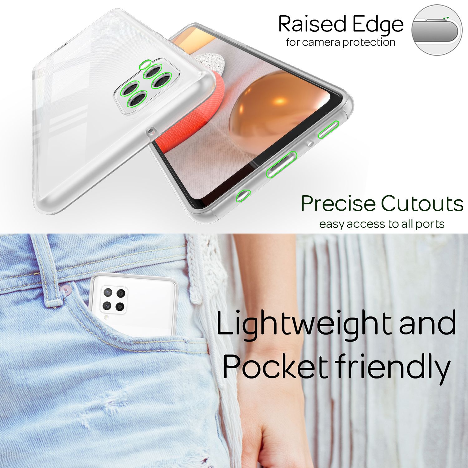 NALIA 360 Grad Handy Hülle für Samsung Galaxy A42 5G, Transparent Case Cover Default Title NALIA Transparente Hülle