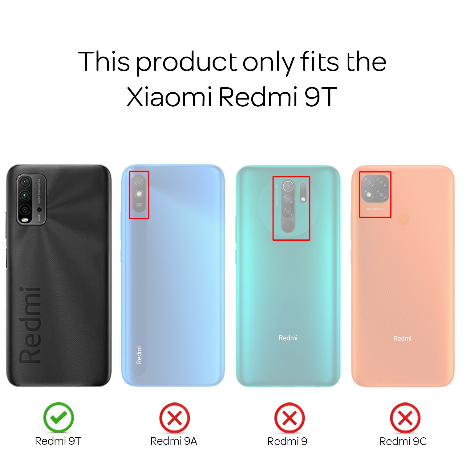 NALIA Ring Handyhülle für Xiaomi Redmi 9T, Silikon Cover Schutz Tasche Case Etui Schwarz NALIA Protective Hülle