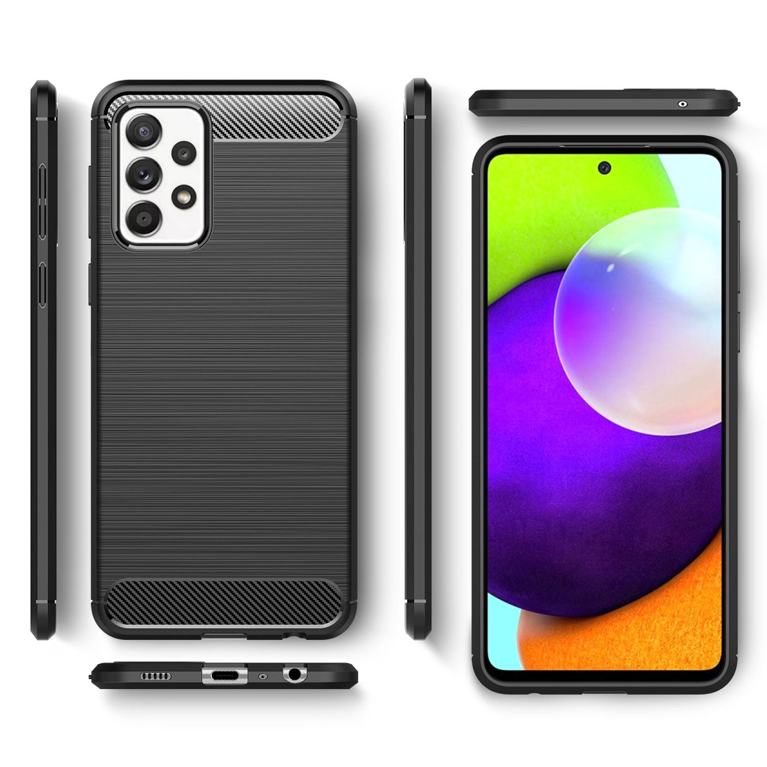 NALIA Case für Samsung Galaxy A52 5G / A52 / A52s 5G, Schwarze Handy Hülle Case Default Title NALIA Protective Hülle