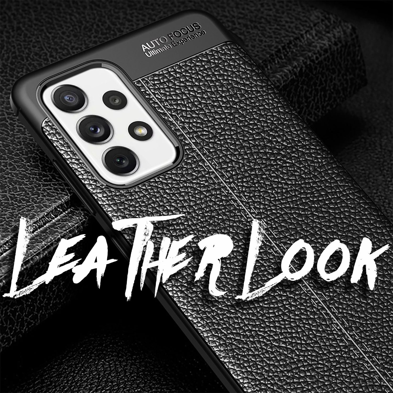 NALIA Design Case für Samsung Galaxy A72, Leder Look Handyhülle Silikon Cover Default Title NALIA