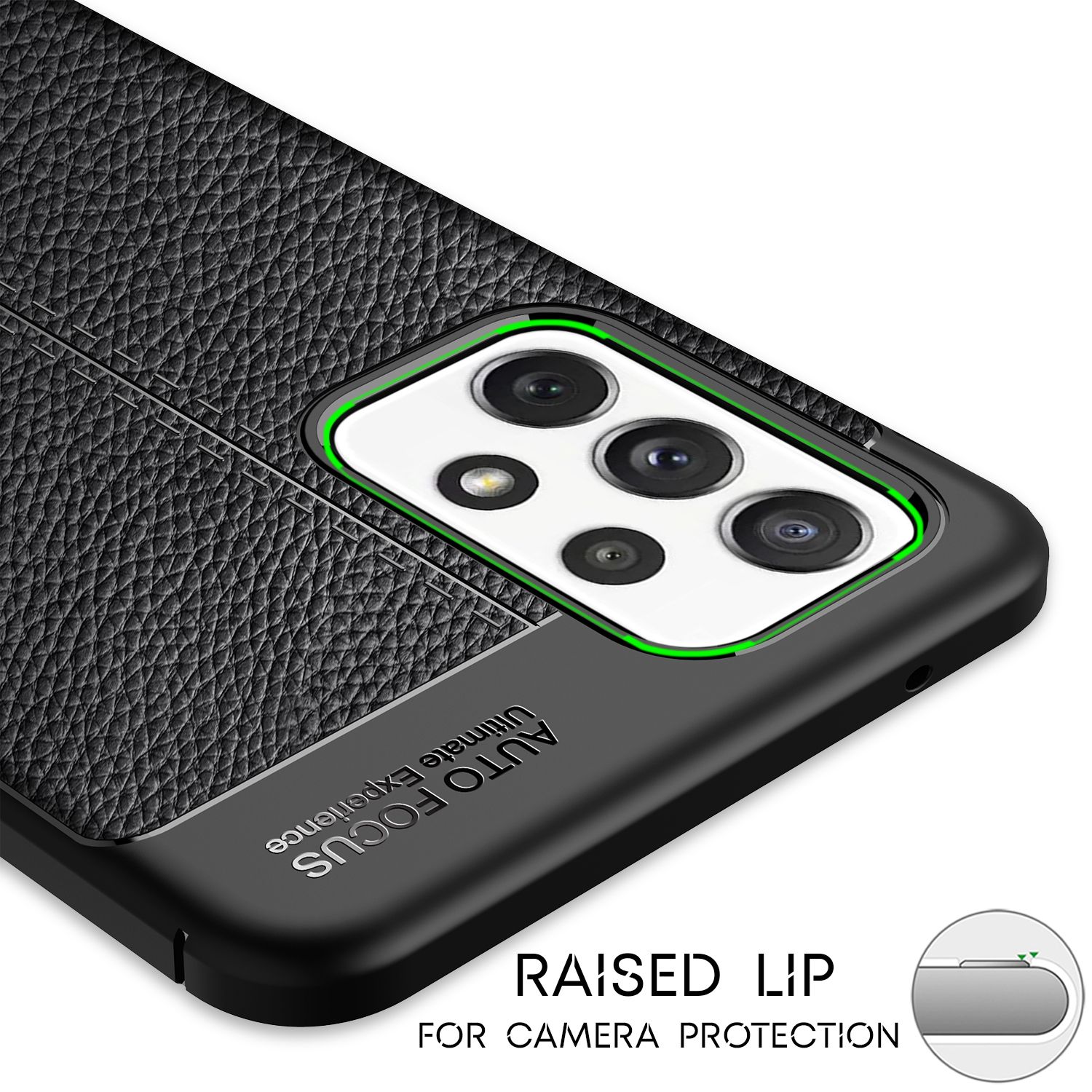 NALIA Design Case für Samsung Galaxy A72, Leder Look Handyhülle Silikon Cover Default Title NALIA