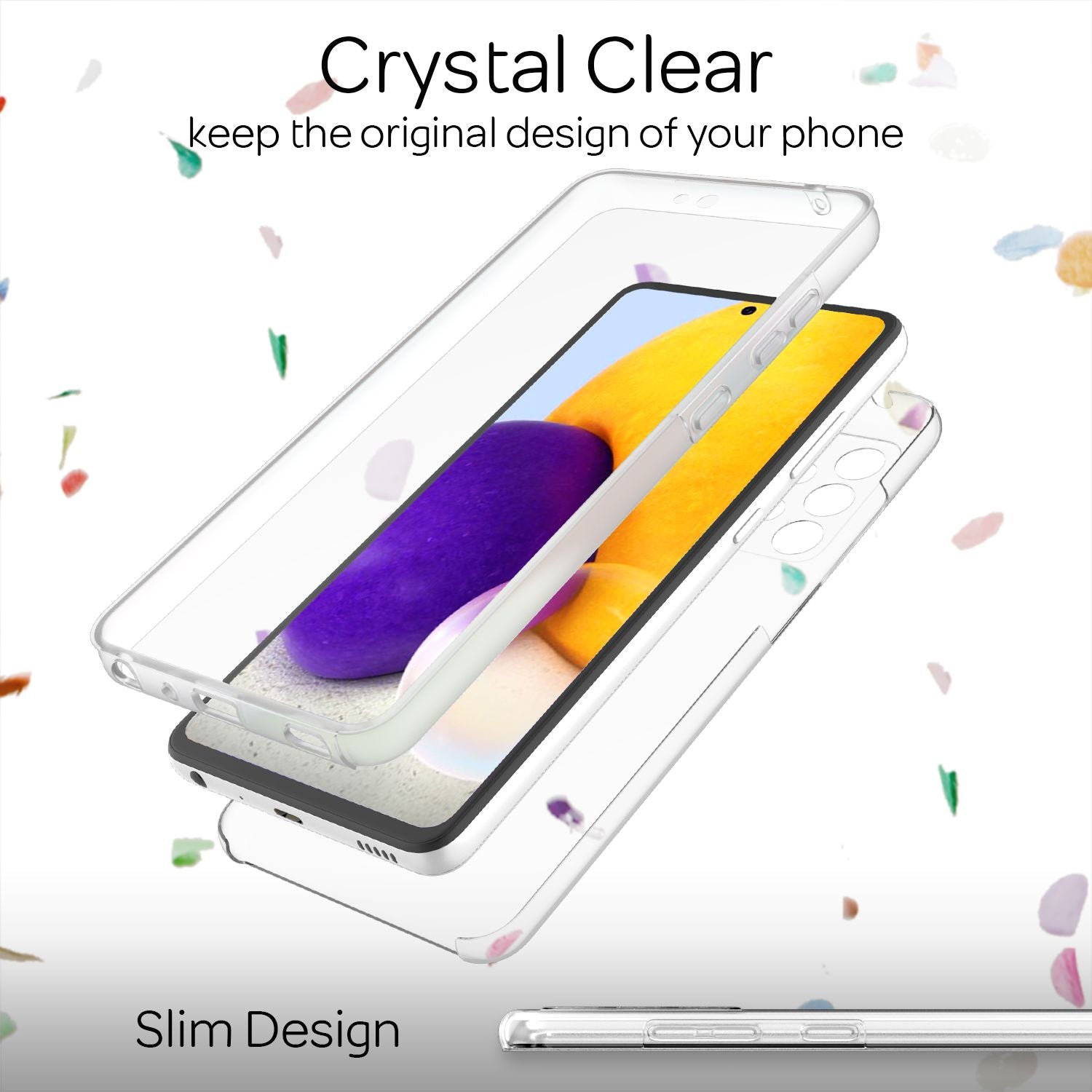 NALIA 360 Grad Handy Hülle für Samsung Galaxy A72, Transparent Full Cover Case Default Title NALIA Transparente Hülle