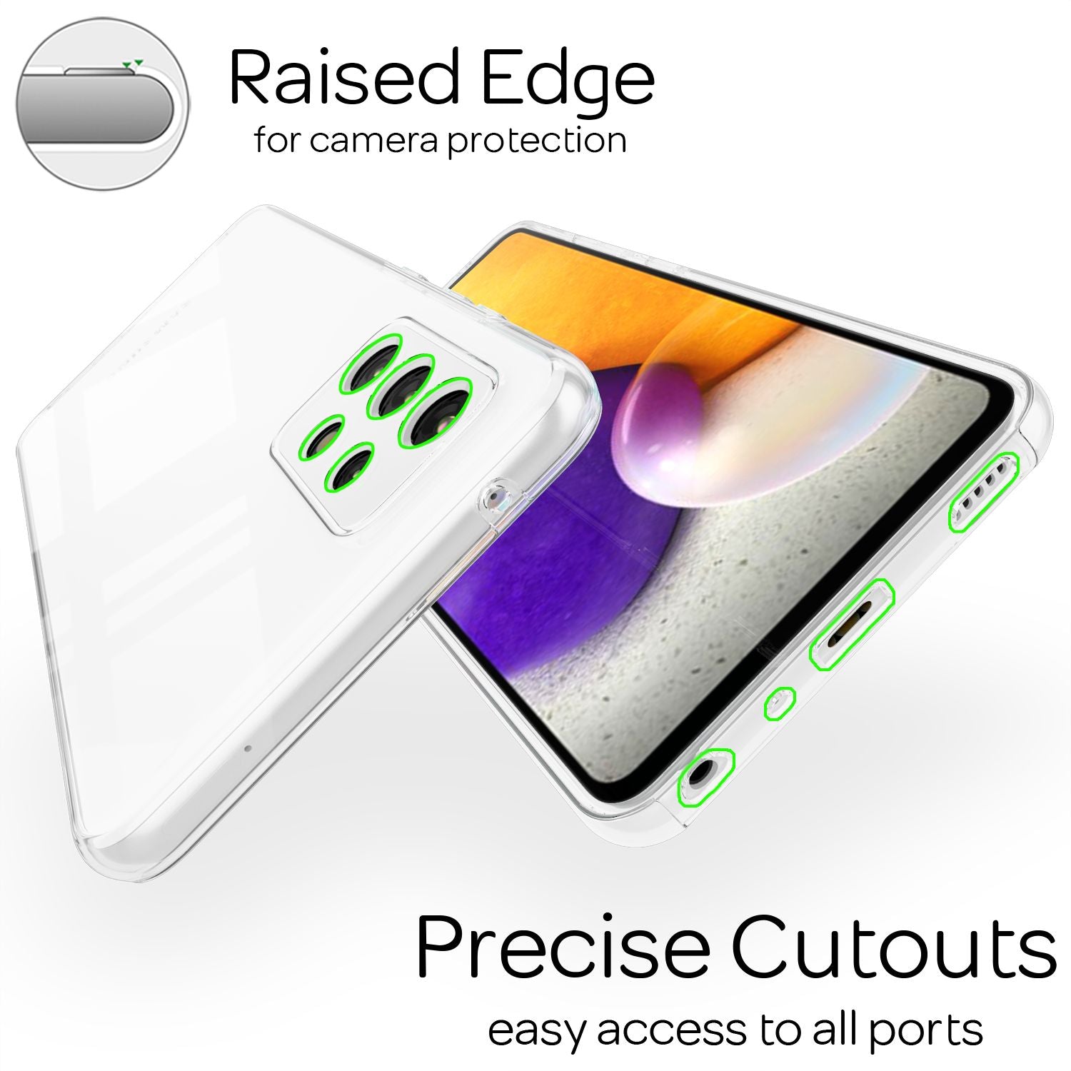 NALIA 360 Grad Handy Hülle für Samsung Galaxy A72, Transparent Full Cover Case Default Title NALIA Transparente Hülle