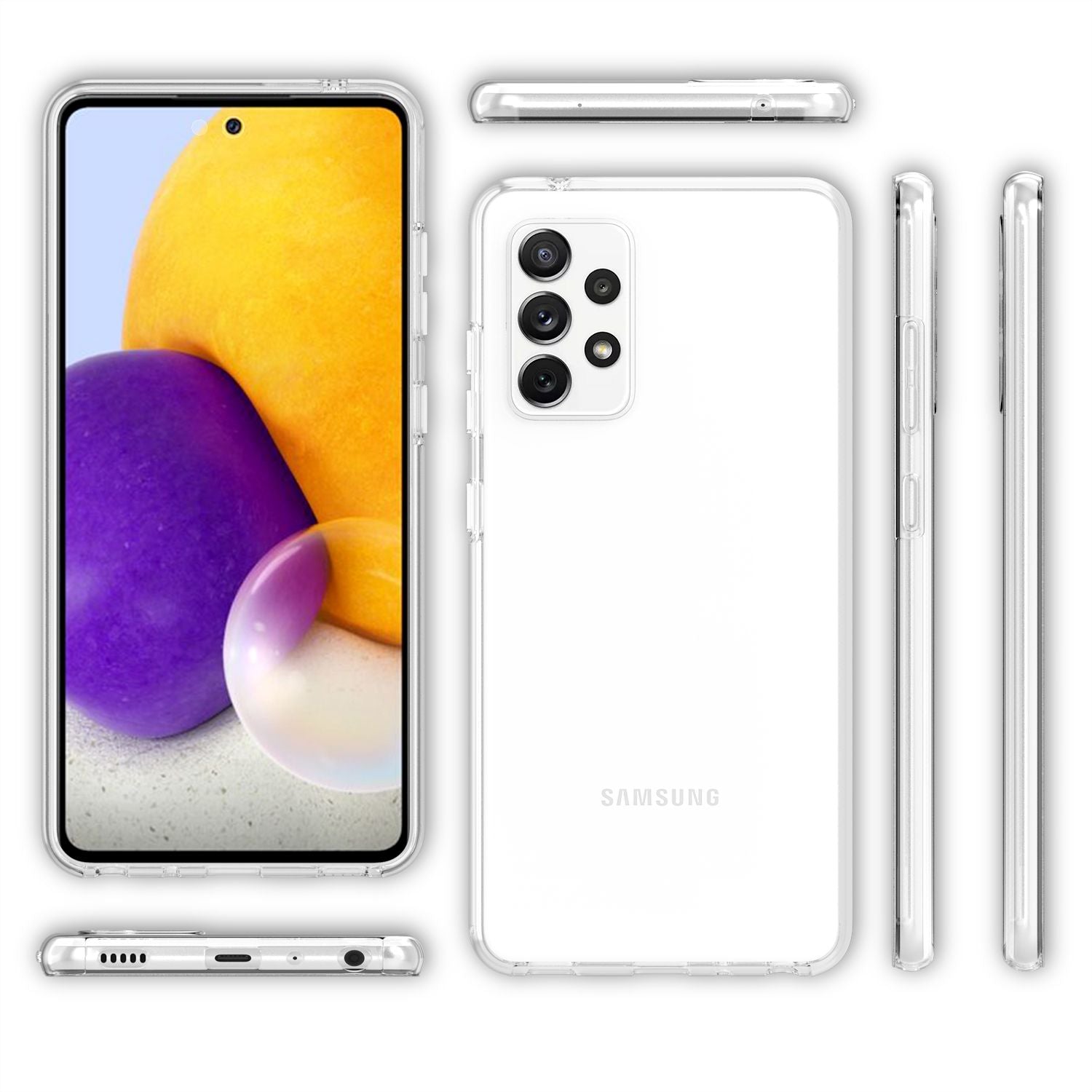 NALIA 360 Grad Handy Hülle für Samsung Galaxy A72, Transparent Full Cover Case Default Title NALIA Transparente Hülle