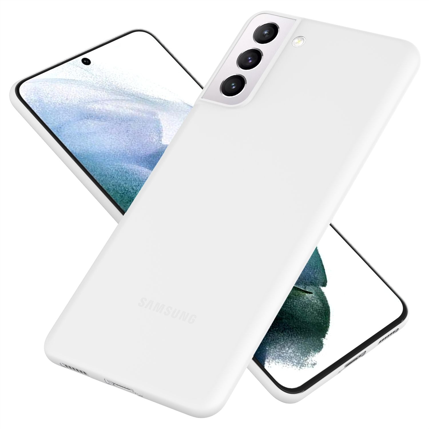 NALIA Extra Dünn Hard Case für Samsung Galaxy S21, Ultra Slim Handy Hülle Cover Weiß Transparent NALIA SlimFit Hülle