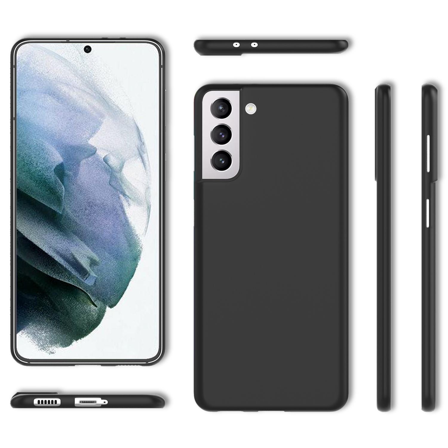 NALIA Extra Dünn Hard Case für Samsung Galaxy S21, Ultra Slim Handy Hülle Cover Schwarz NALIA SlimFit Hülle