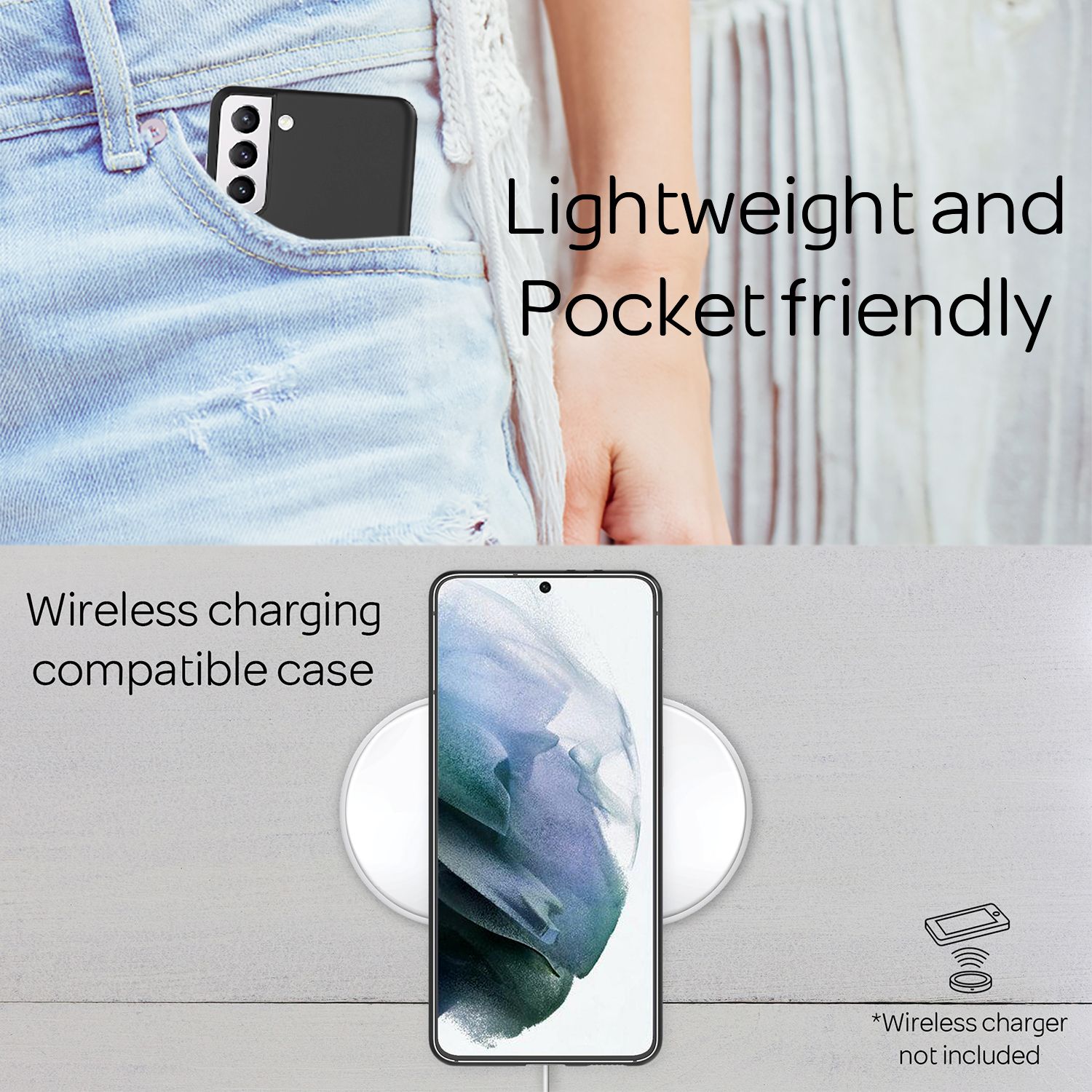 NALIA Extra Dünn Hard Case für Samsung Galaxy S21, Ultra Slim Handy Hülle Cover Schwarz NALIA SlimFit Hülle