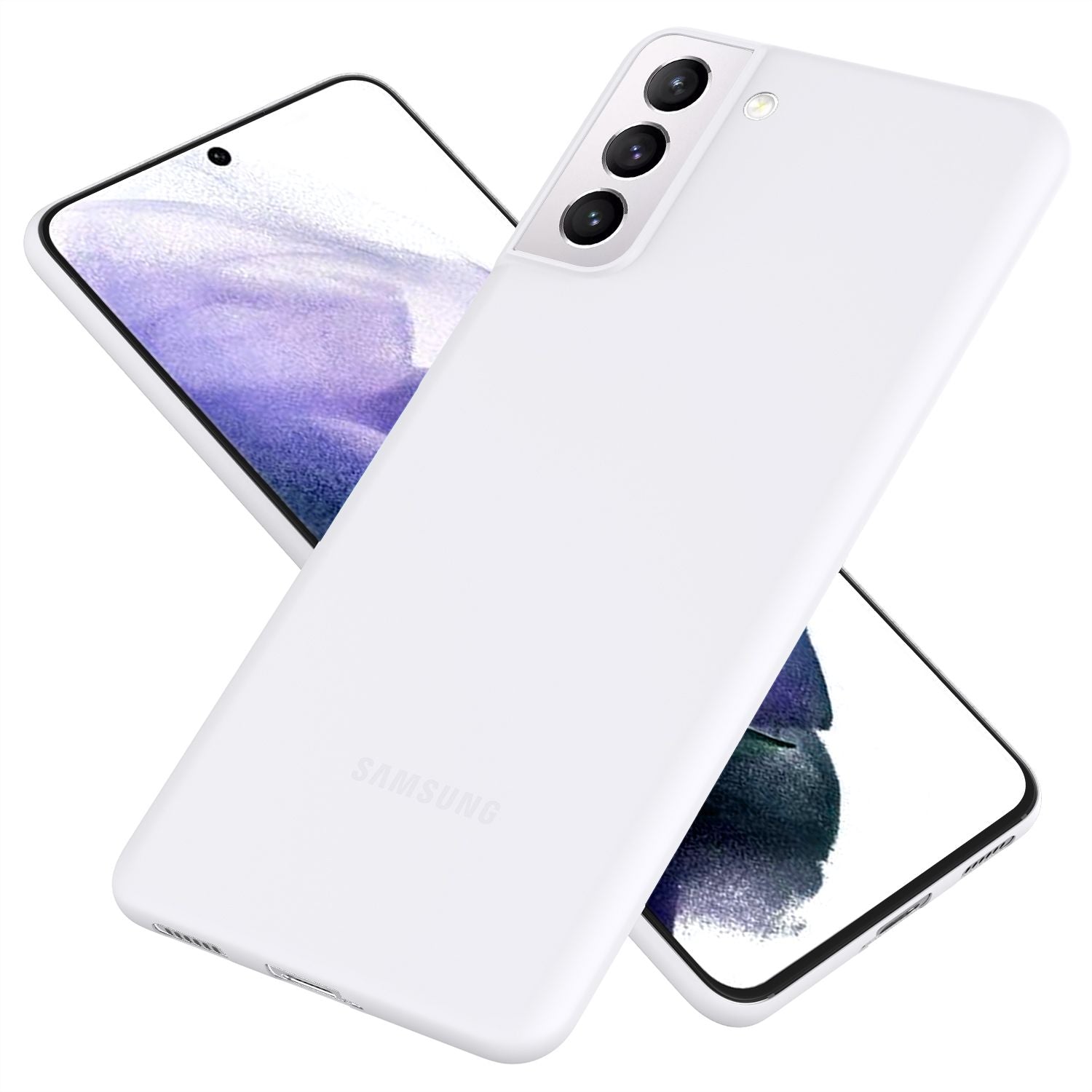 NALIA Extra Dünn Hard Case für Samsung Galaxy S21 Plus, Slim Handy Hülle Cover Weiß Transparent NALIA SlimFit Hülle