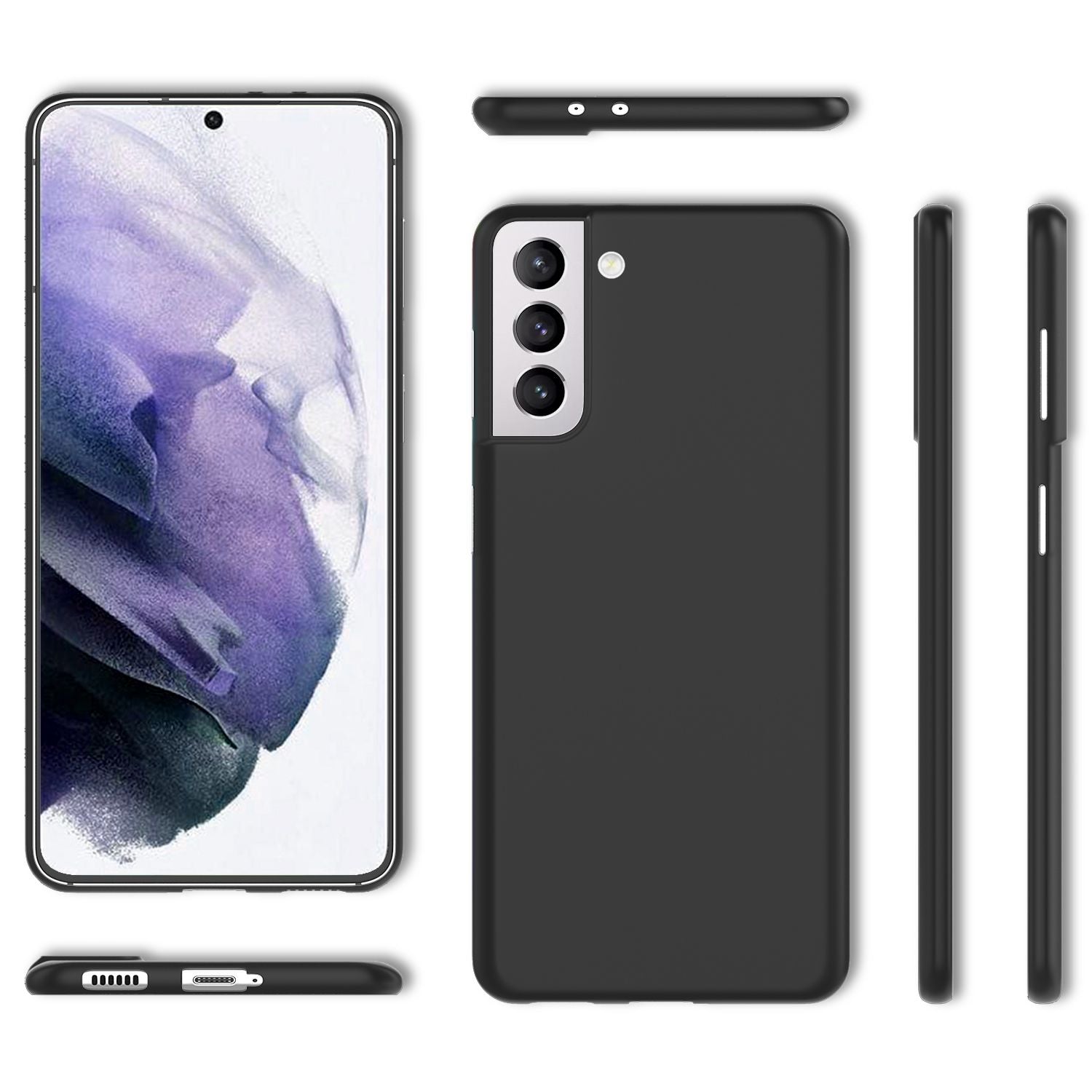 NALIA Extra Dünn Hard Case für Samsung Galaxy S21 Plus, Slim Handy Hülle Cover Schwarz NALIA SlimFit Hülle