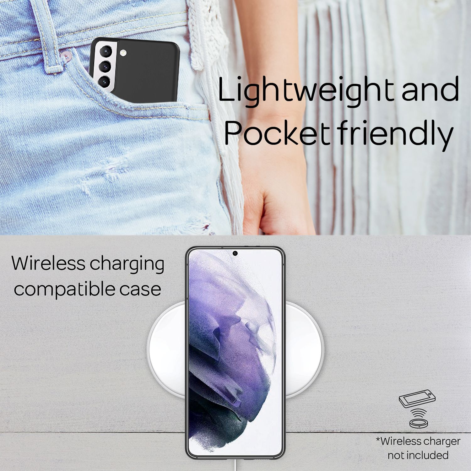 NALIA Extra Dünn Hard Case für Samsung Galaxy S21 Plus, Slim Handy Hülle Cover Schwarz NALIA SlimFit Hülle