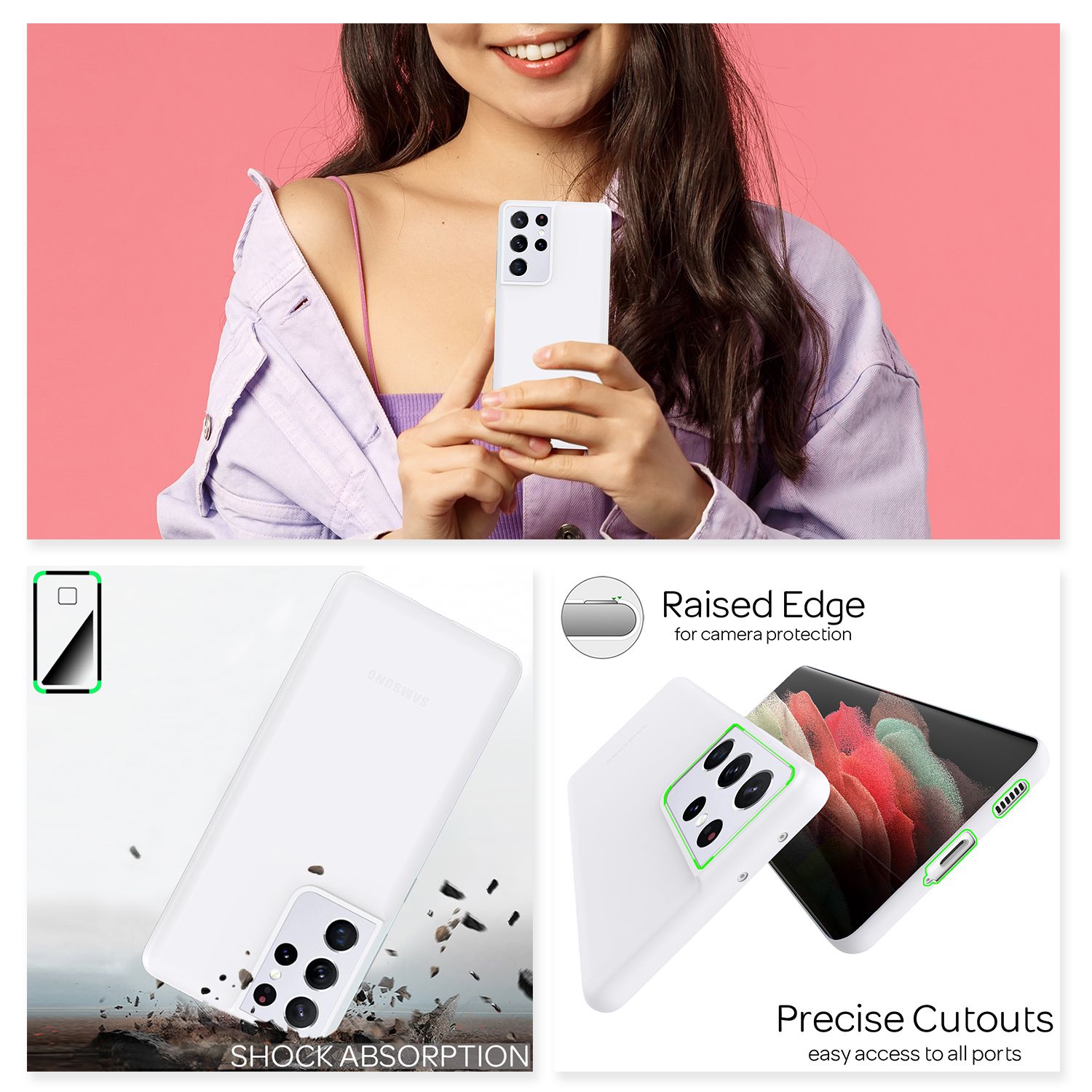 NALIA Extra Dünn Hard Case für Samsung Galaxy S21 Ultra, Slim Handy Hülle Cover