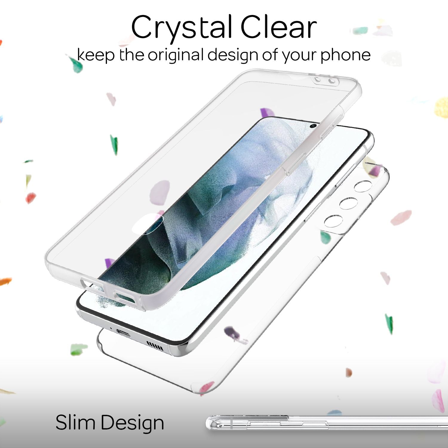 NALIA 360 Grad Handy Hülle für Samsung Galaxy S21, Transparent Cover Case Etui Default Title NALIA Transparente Hülle