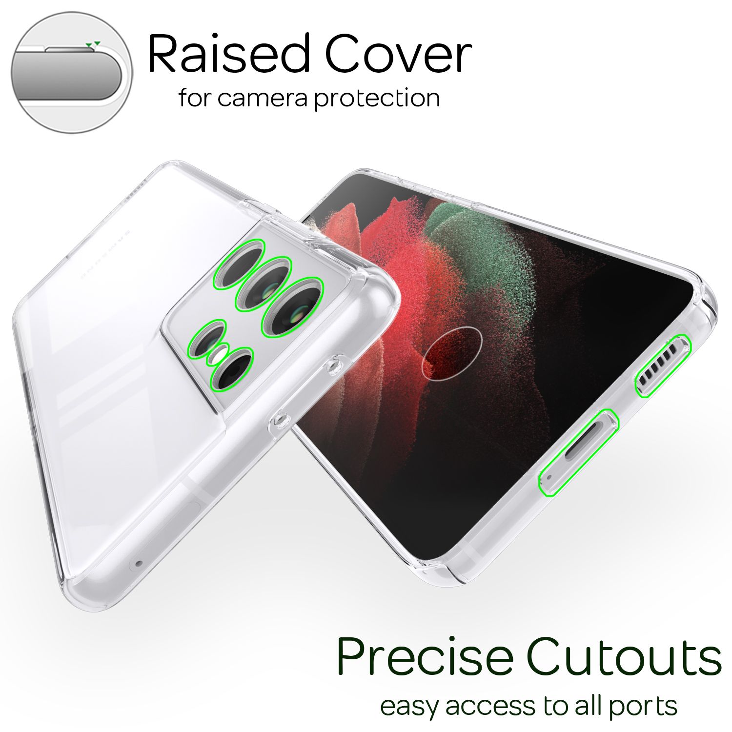 NALIA 360 Grad Handy Hülle für Samsung Galaxy S21 Ultra, Transparenter Komplettschutz Default Title NALIA Transparente Hülle