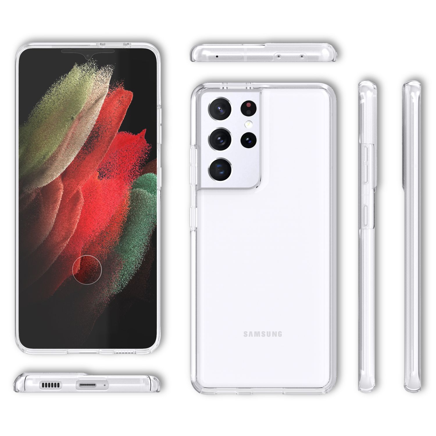 NALIA 360 Grad Handy Hülle für Samsung Galaxy S21 Ultra, Transparenter Komplettschutz Default Title NALIA Transparente Hülle
