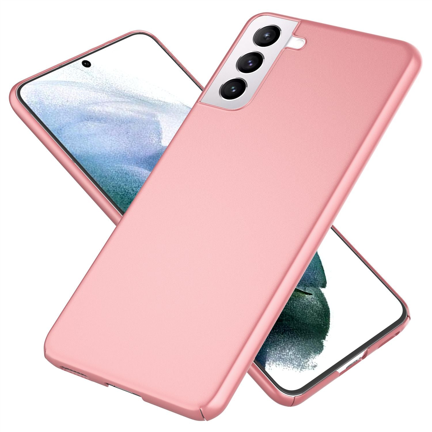 NALIA Hard Case für Samsung Galaxy S21, Dünn Handy Hülle Phone Cover Bumper Etui Rose Gold NALIA SlimFit Hülle