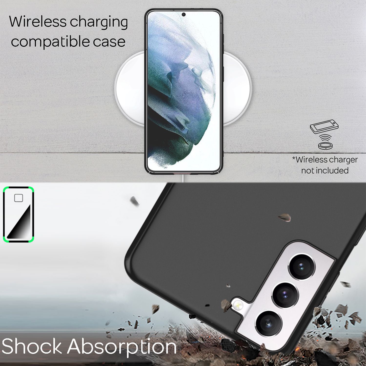 NALIA Hard Case für Samsung Galaxy S21, Dünn Handy Hülle Phone Cover Bumper Etui Schwarz NALIA SlimFit Hülle