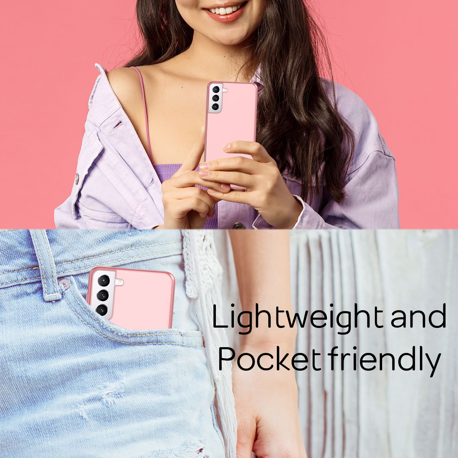 NALIA Hard Case für Samsung Galaxy S21, Dünn Handy Hülle Phone Cover Bumper Etui Rose Gold NALIA SlimFit Hülle