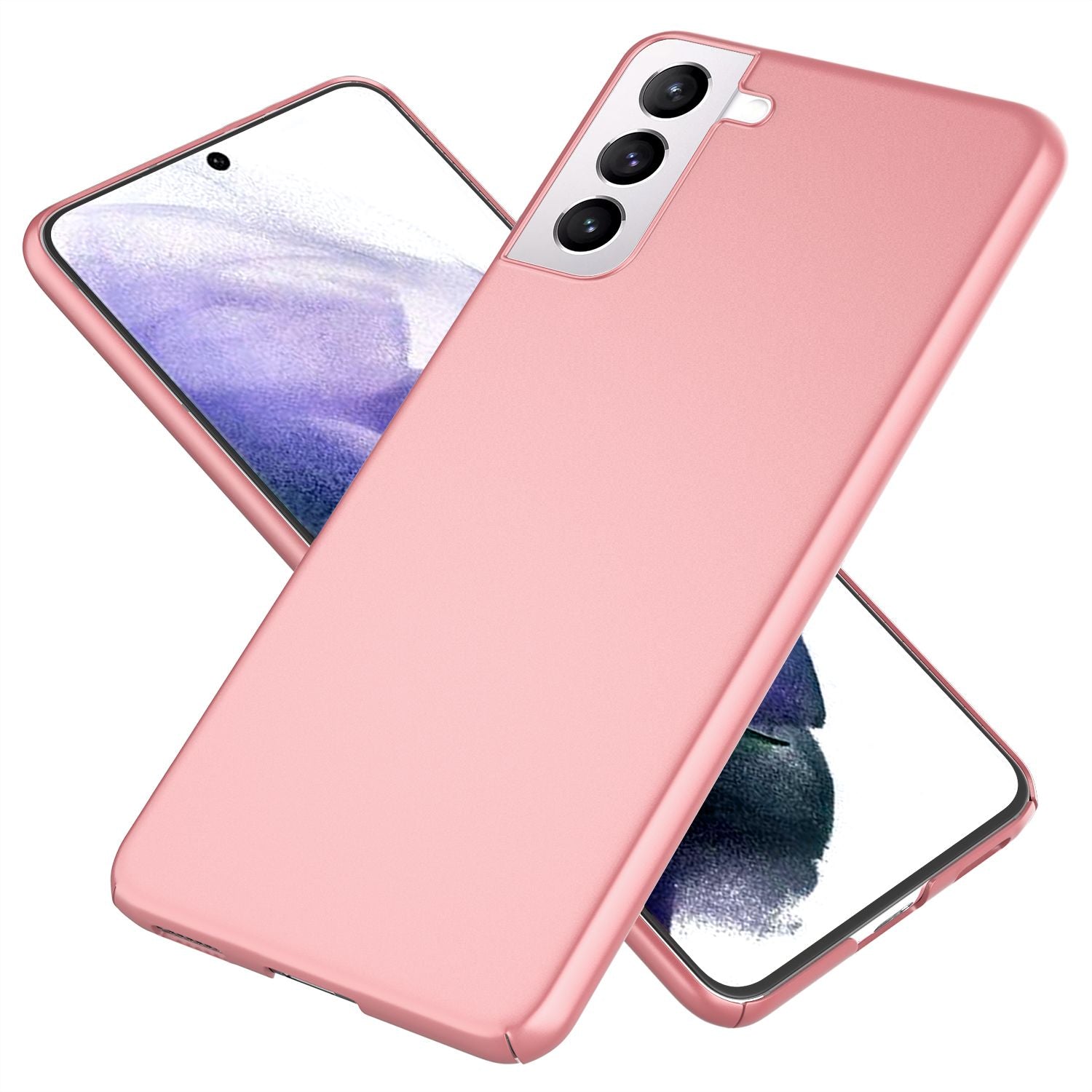 NALIA Hard Case für Samsung Galaxy S21 Plus, Dünn Handy Hülle Cover Bumper Etui Rose Gold NALIA SlimFit Hülle