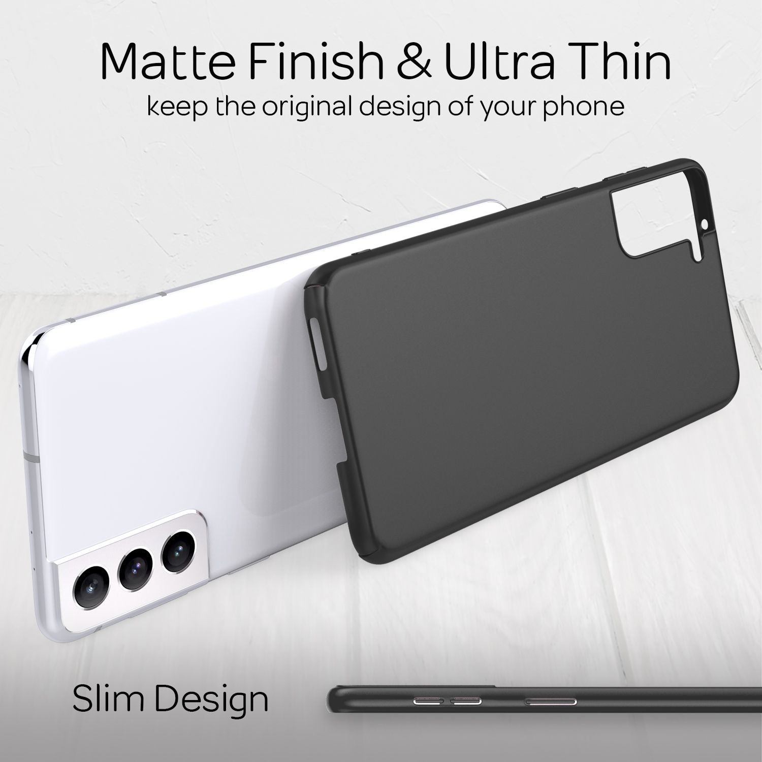 NALIA Hard Case für Samsung Galaxy S21 Plus, Dünn Handy Hülle Cover Bumper Etui Schwarz NALIA SlimFit Hülle