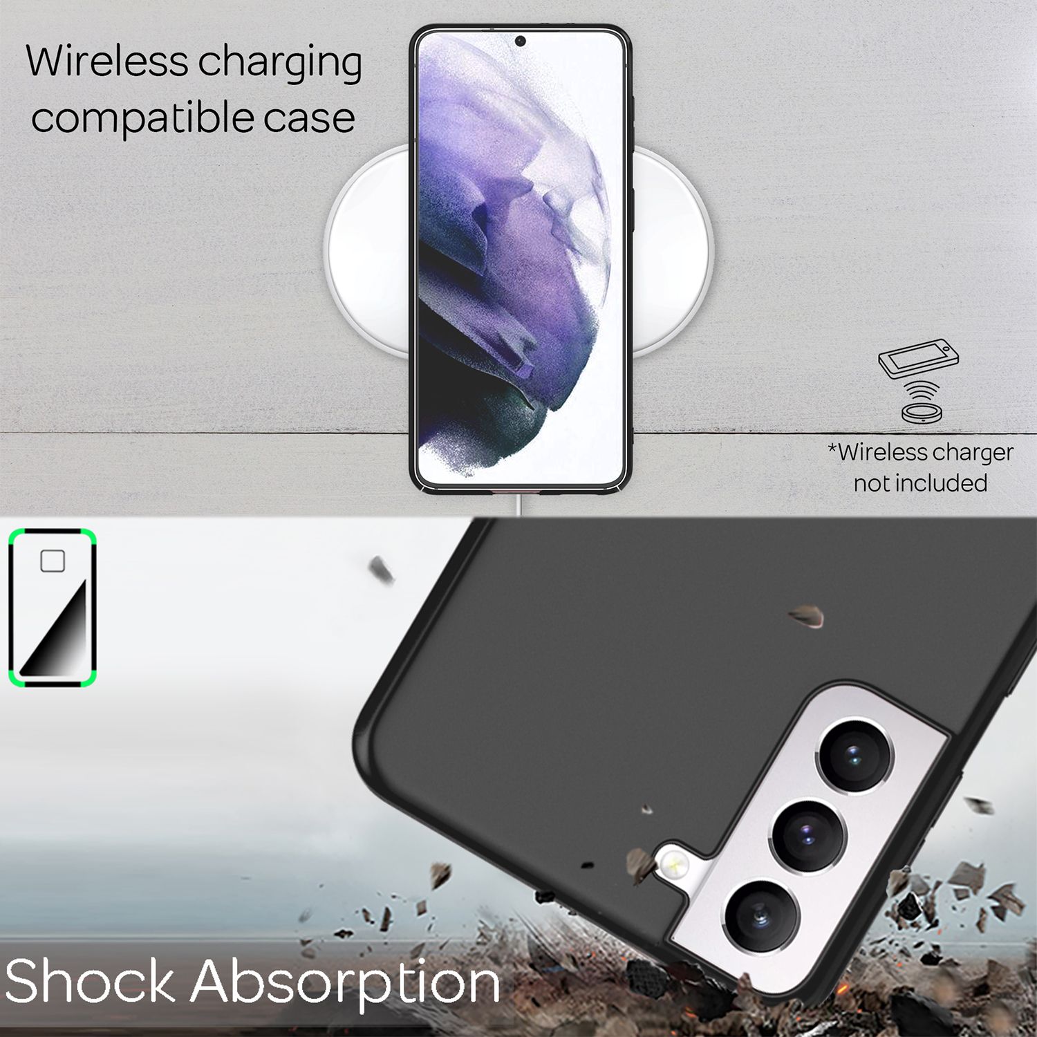 NALIA Hard Case für Samsung Galaxy S21 Plus, Dünn Handy Hülle Cover Bumper Etui Schwarz NALIA SlimFit Hülle