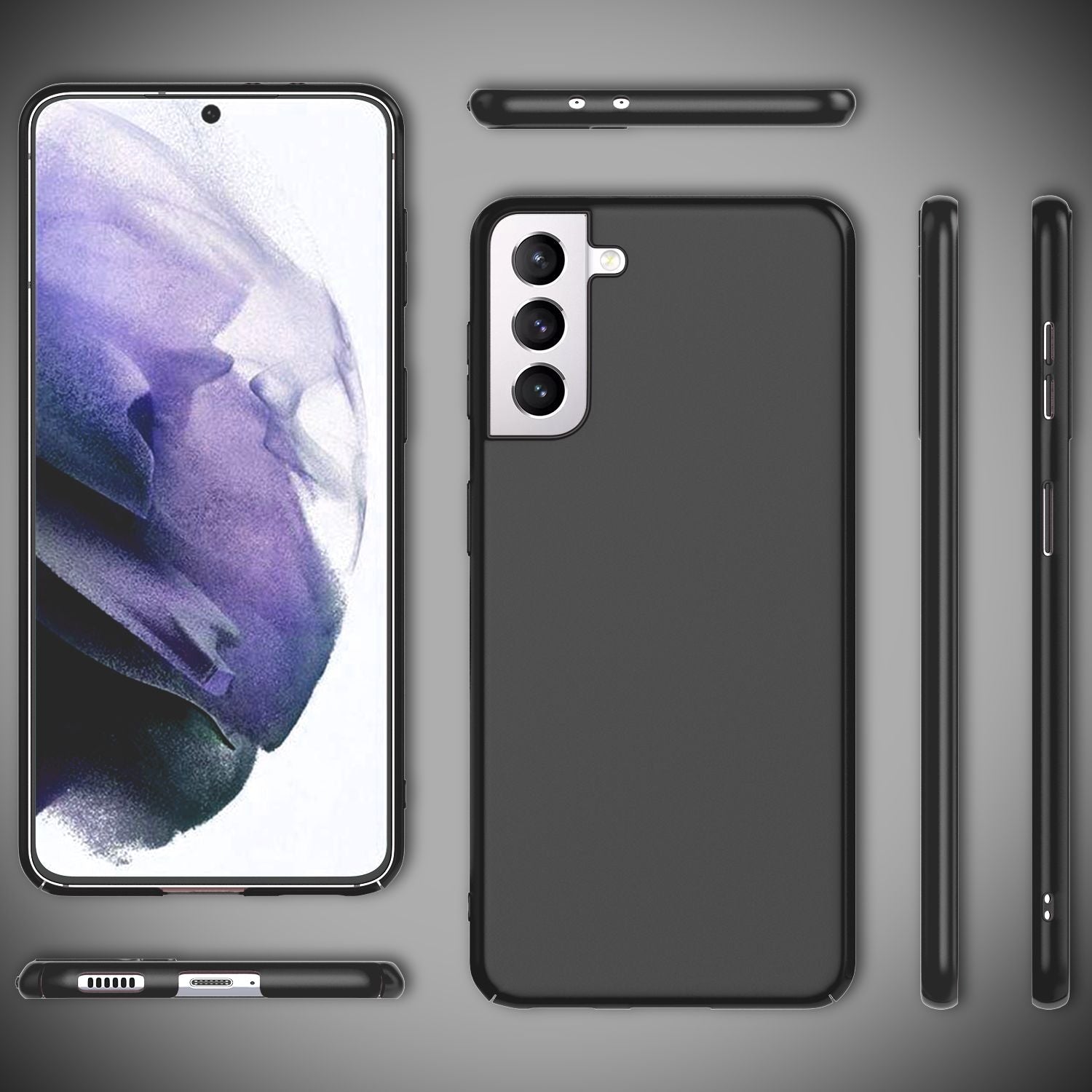 NALIA Hard Case für Samsung Galaxy S21 Plus, Dünn Handy Hülle Cover Bumper Etui Schwarz NALIA SlimFit Hülle