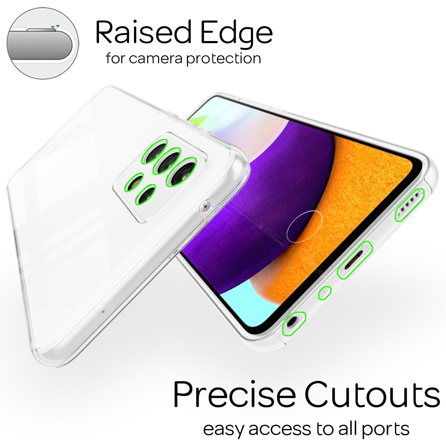 NALIA 360 Grad Handy Hülle für Galaxy A52 5G / A52, Transparent Full Cover Case Default Title NALIA Transparente Hülle