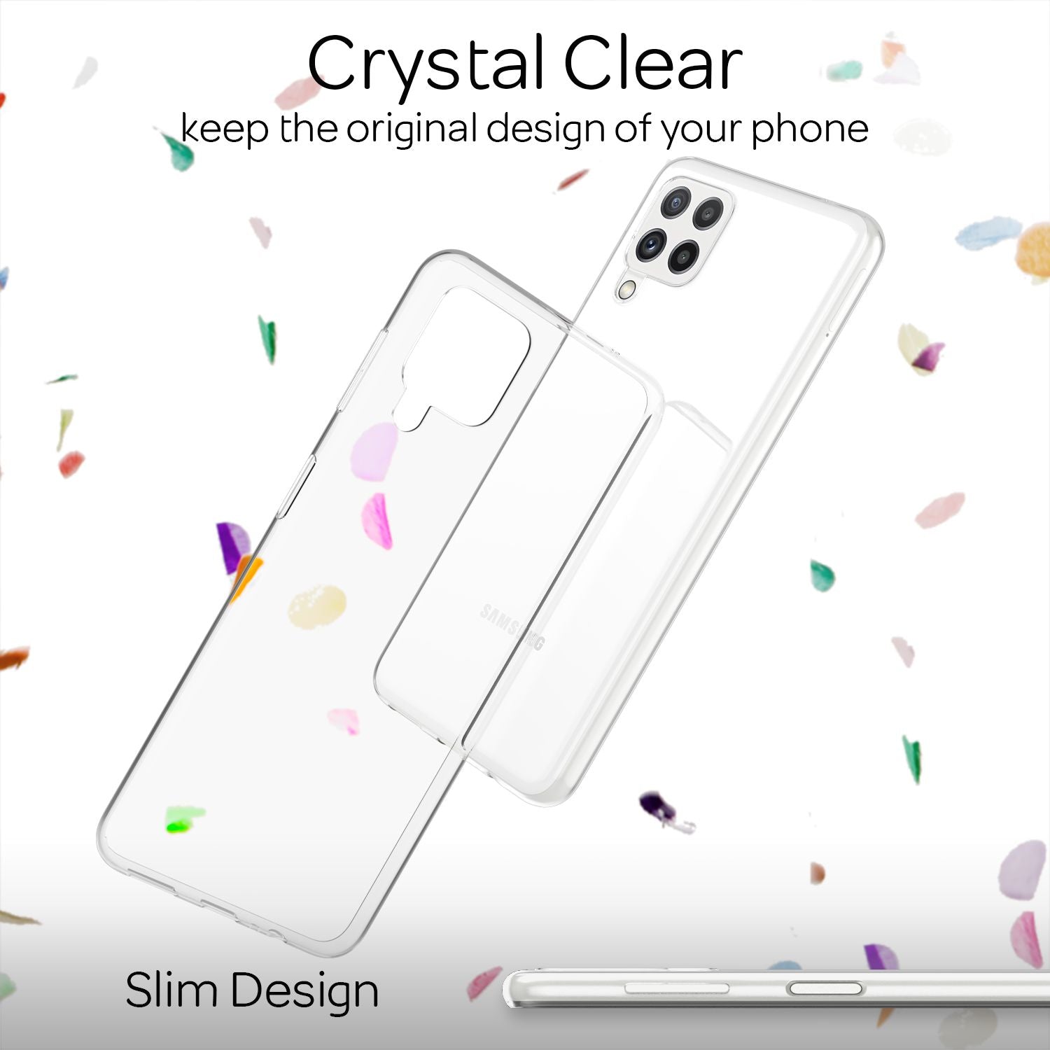 NALIA Klare Silikon Handy Hülle für Samsung Galaxy A22, Transparent Cover Case Default Title NALIA Transparente Hülle