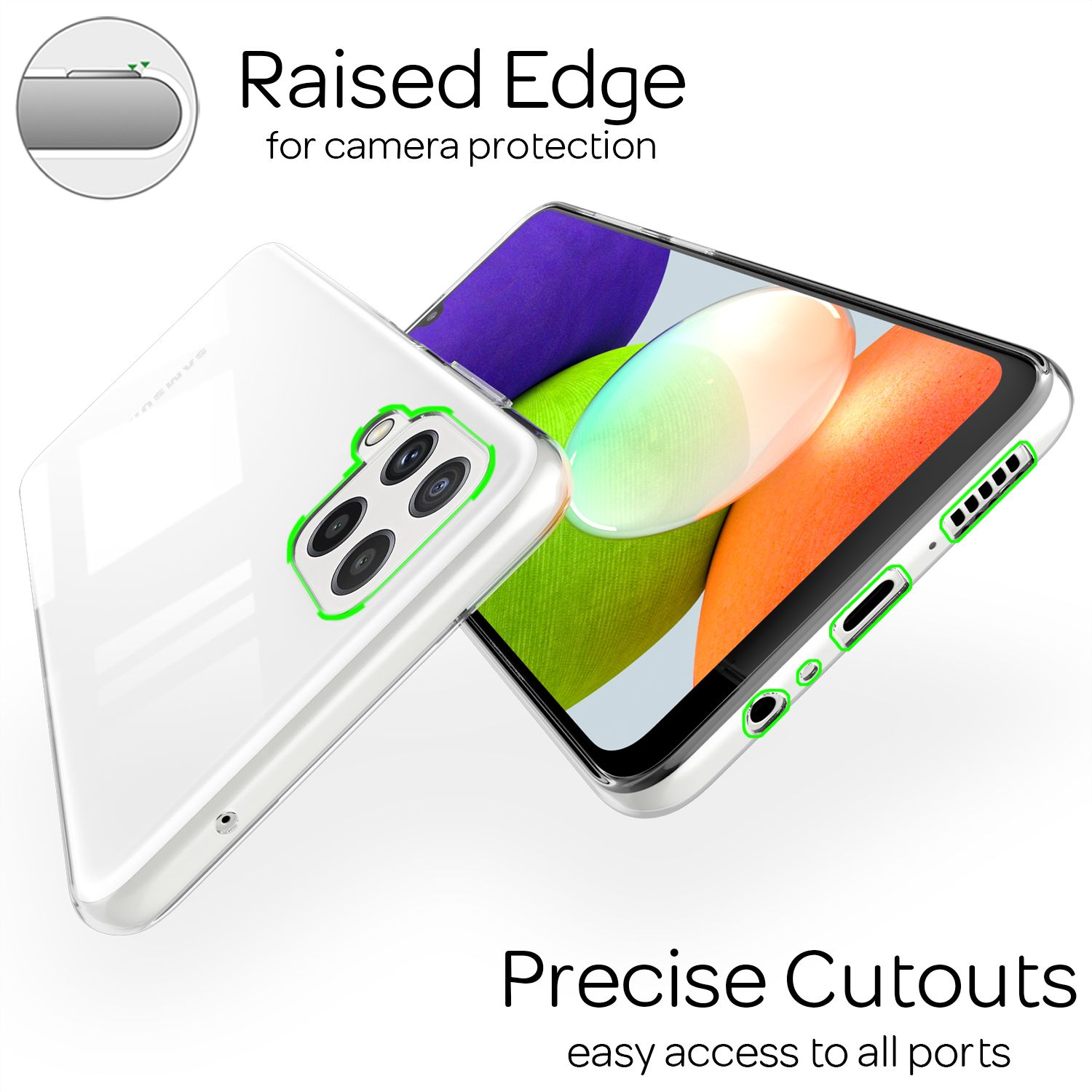 NALIA Klare Silikon Handy Hülle für Samsung Galaxy A22, Transparent Cover Case Default Title NALIA Transparente Hülle