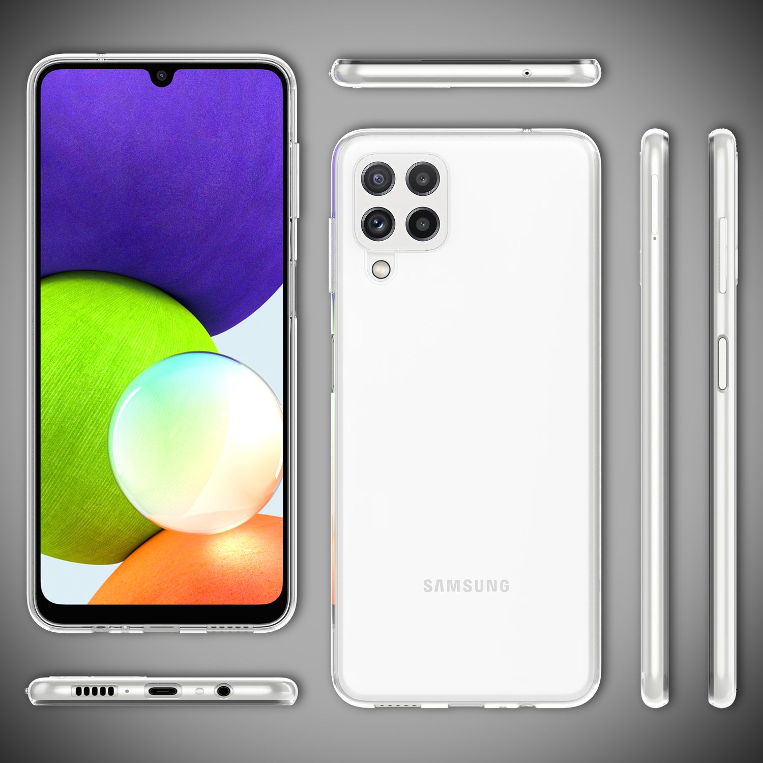 NALIA Klare Silikon Handy Hülle für Samsung Galaxy A22, Transparent Cover Case Default Title NALIA Transparente Hülle