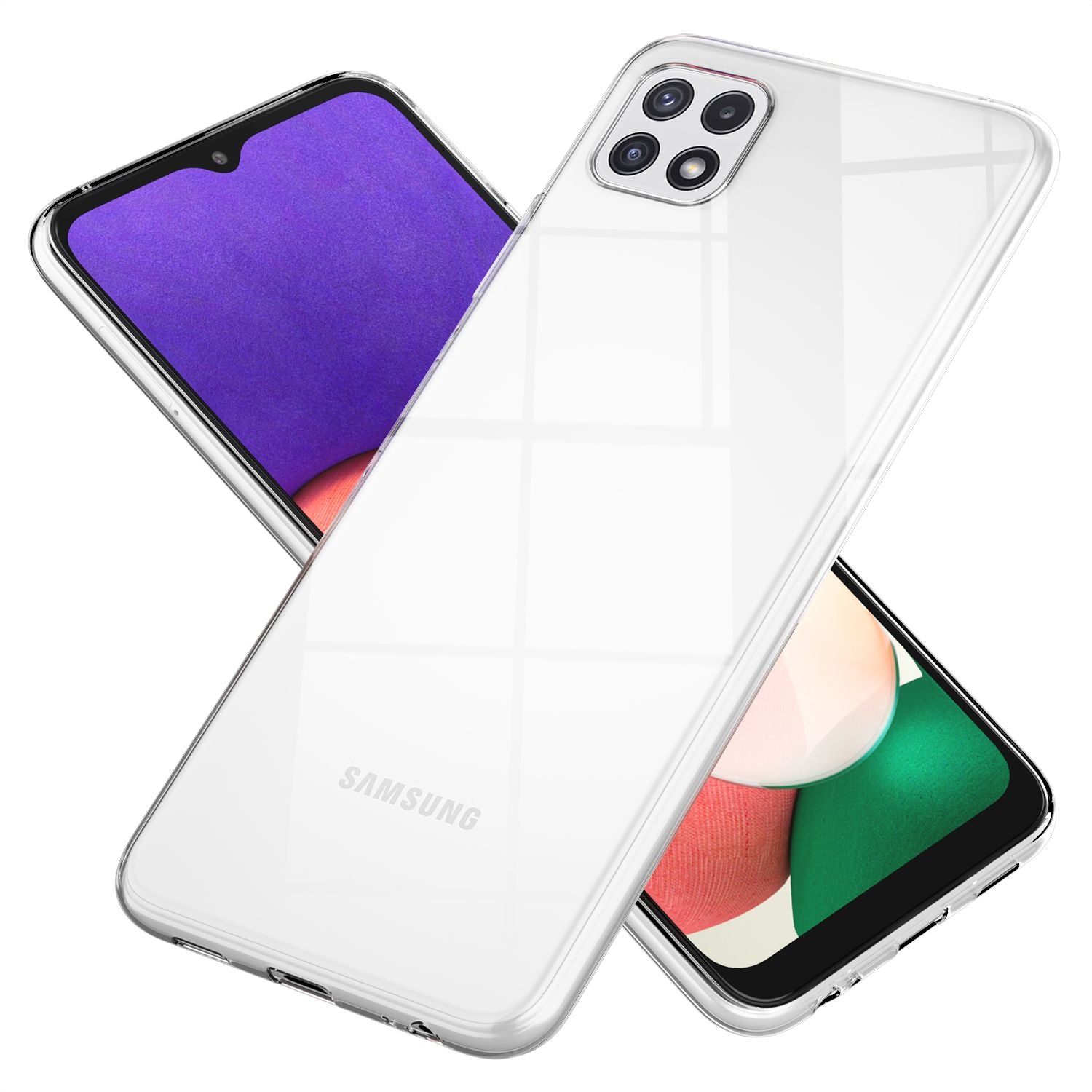 NALIA Silikon Handy Hülle für Samsung Galaxy A22 5G, Transparent Cover Case Klar Default Title NALIA Transparente Hülle