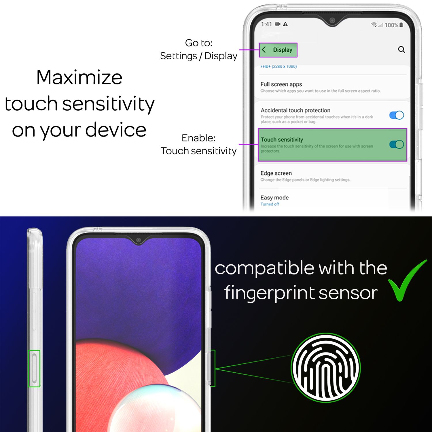 NALIA Klare 360° Schutzhülle für Samsung Galaxy A22 5G, Komplettschutz Transparent, Hardcase & Silikon Bumper Default Title NALIA Transparente Hülle