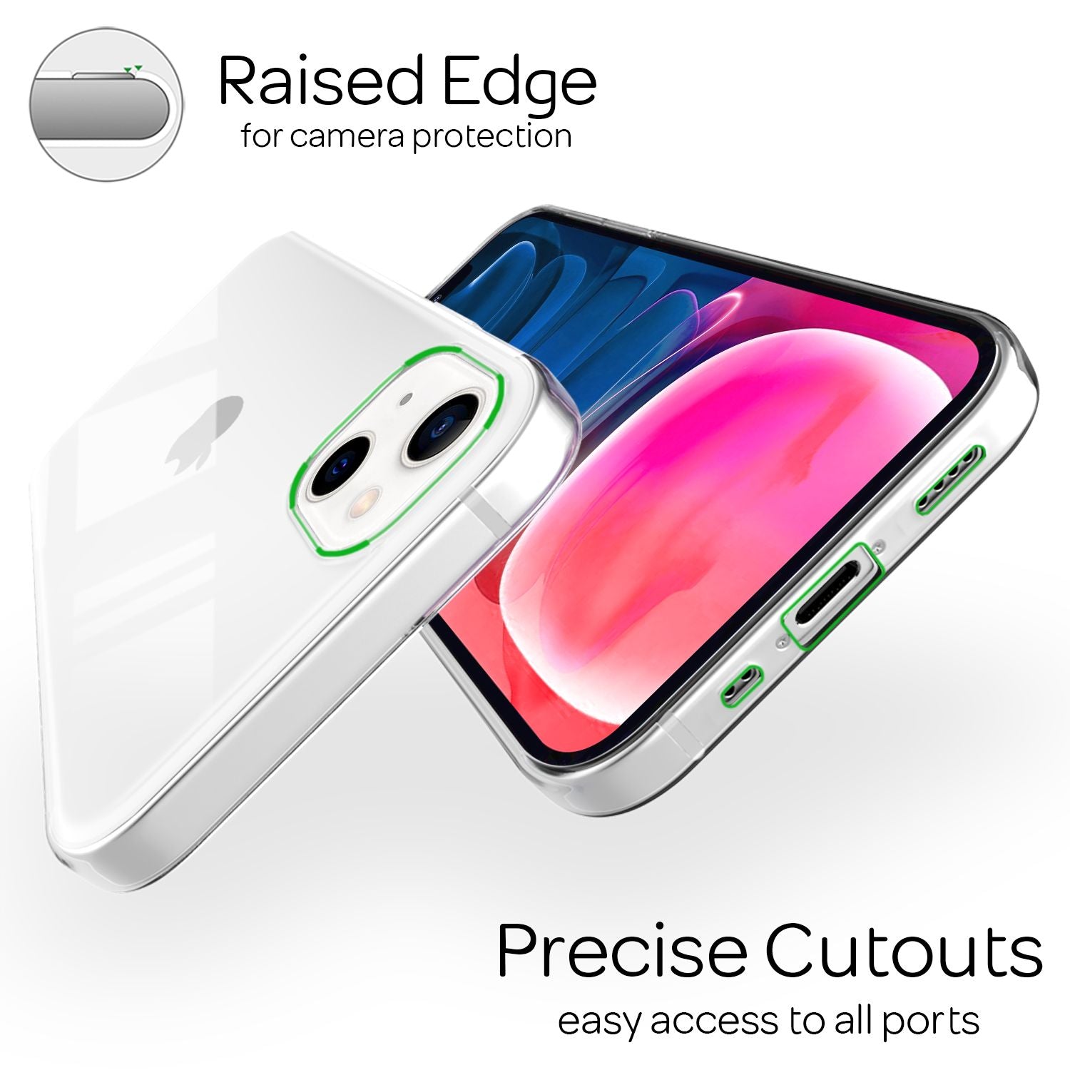 NALIA Silikon Handy Hülle für iPhone 13 Mini, Transparent Cover Case Bumper Etui Default Title NALIA Transparente Hülle