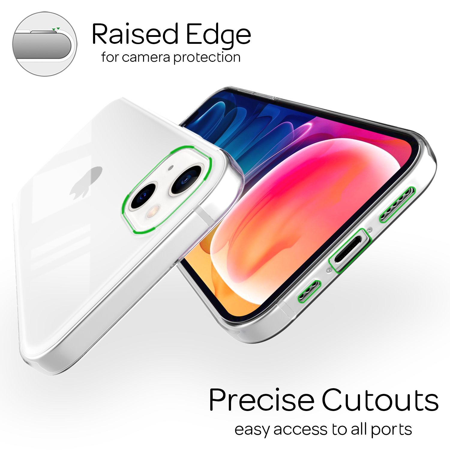 NALIA Silikon Handy Hülle für iPhone 13, Transparent Durchsichtig Cover Case Default Title NALIA Transparente Hülle