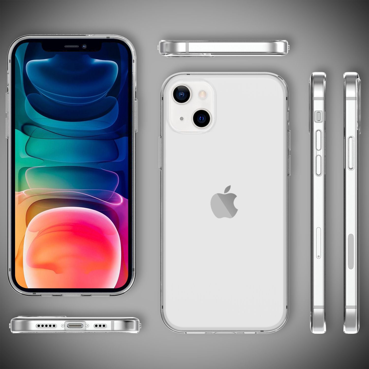 NALIA Silikon Handy Hülle für iPhone 13, Transparent Durchsichtig Cover Case Default Title NALIA Transparente Hülle