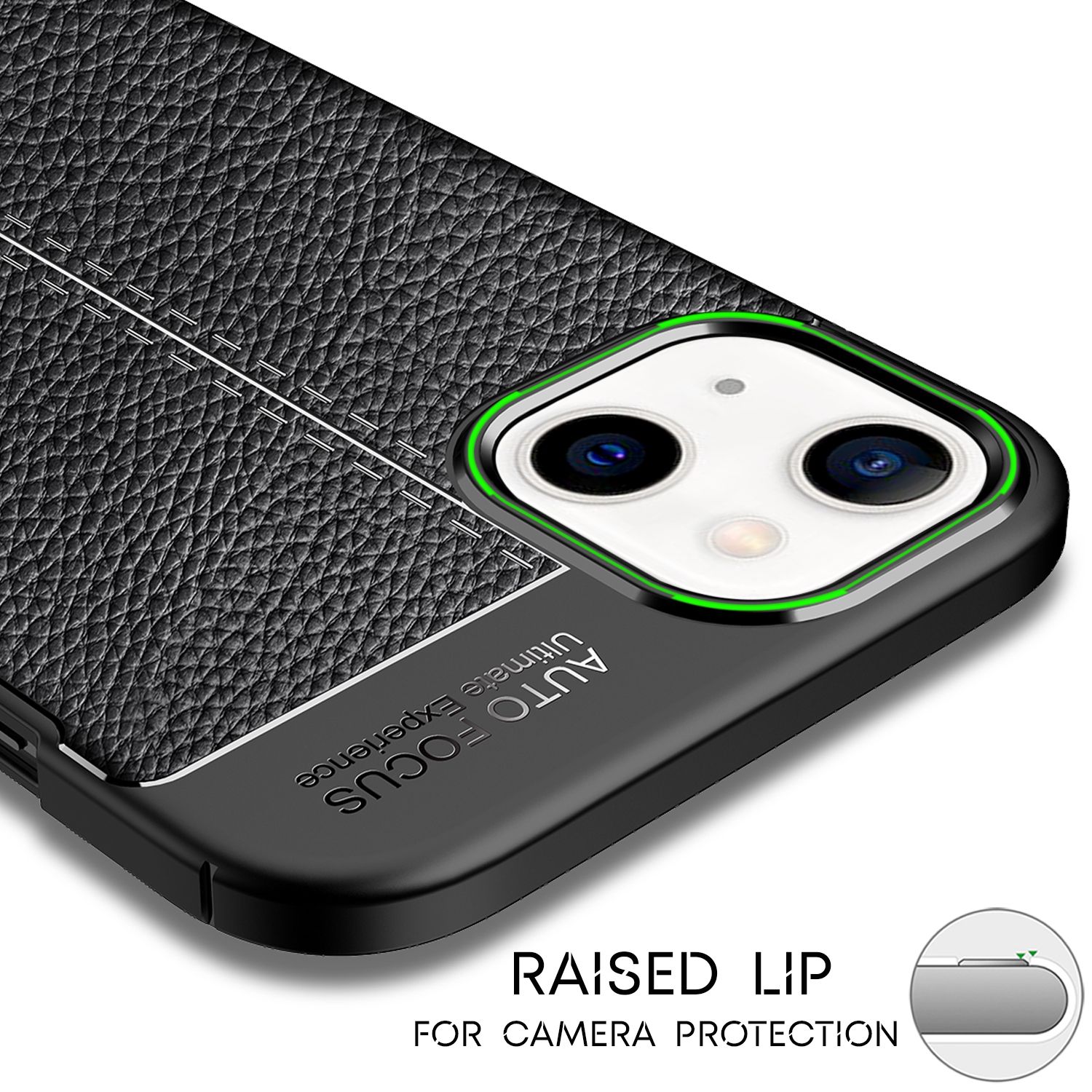 NALIA Leder Look Hülle für iPhone 13, Schwarze Silikonhülle Anti-Fingerabdruck Rutschfest Kratzfest Stoßfest Default Title NALIA Protective Hülle