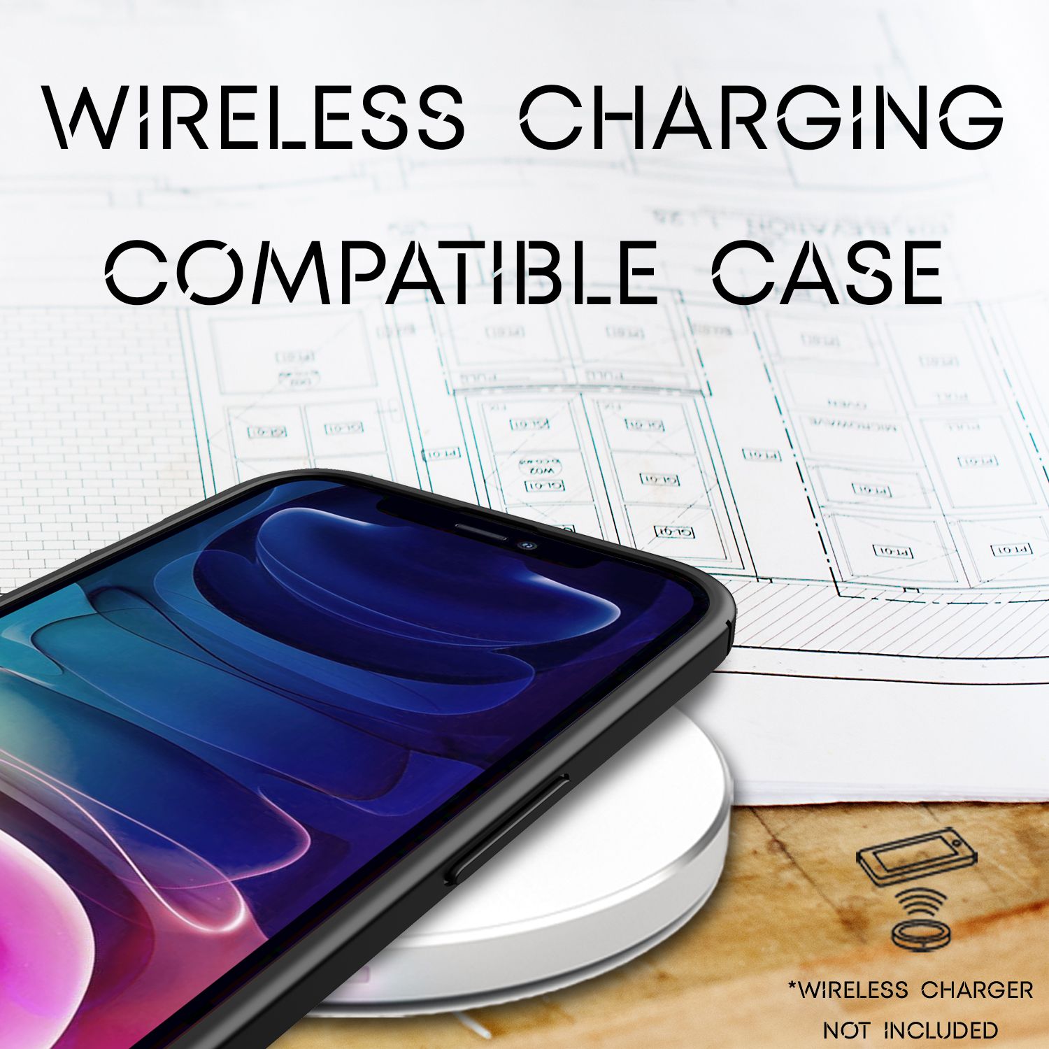 NALIA Leder Look Hülle für iPhone 13 Pro Max, Schwarze Silikonhülle Anti-Fingerabdruck Rutschfest Kratzfest Default Title NALIA Protective Hülle