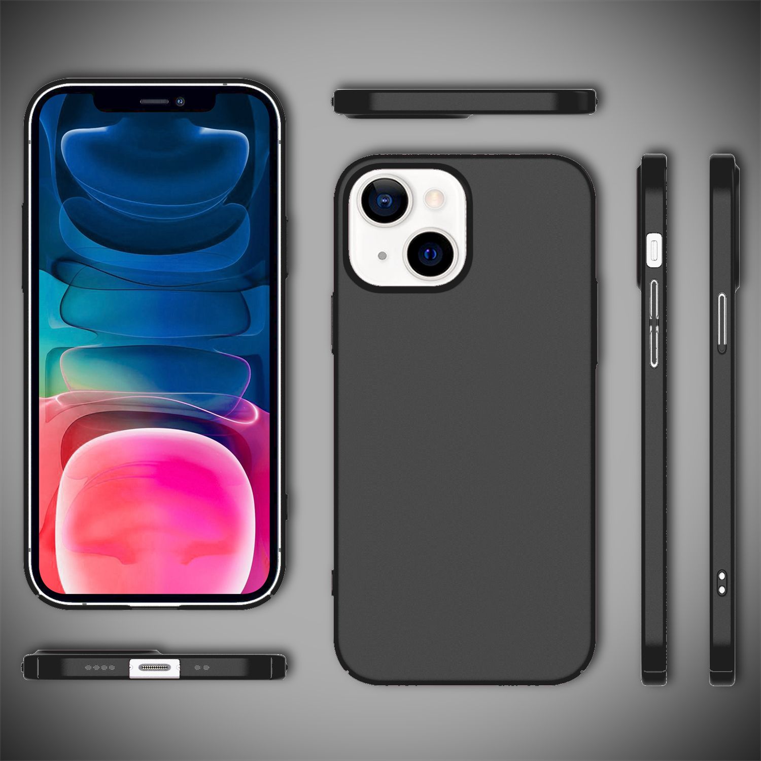 NALIA 0,5mm Dünne Handy Hülle für iPhone 13 Mini, Hard Case Cover Matt Bumper