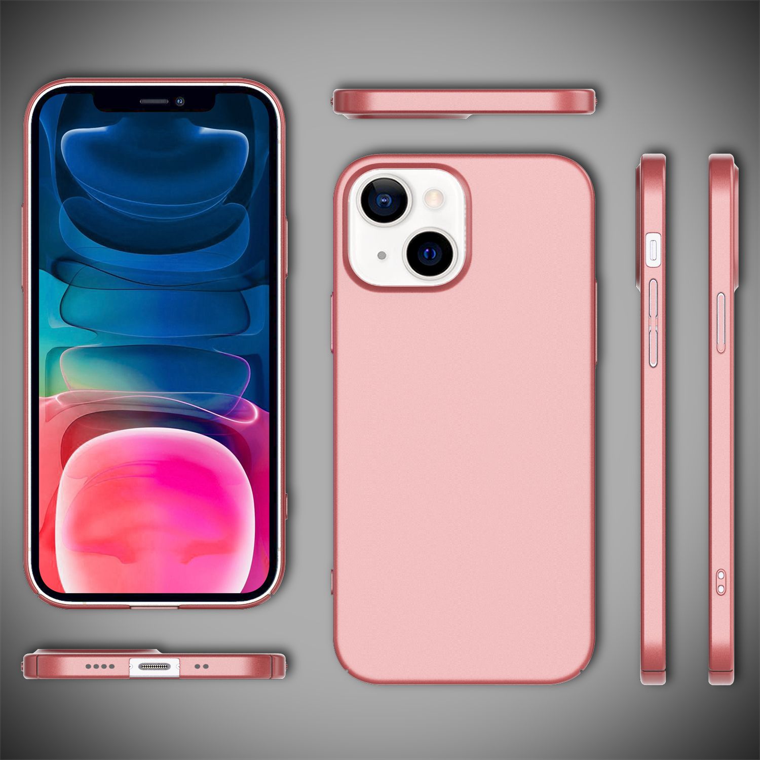 NALIA 0,5mm Dünne Handy Hülle für iPhone 13 Mini, Hard Case Cover Matt Bumper