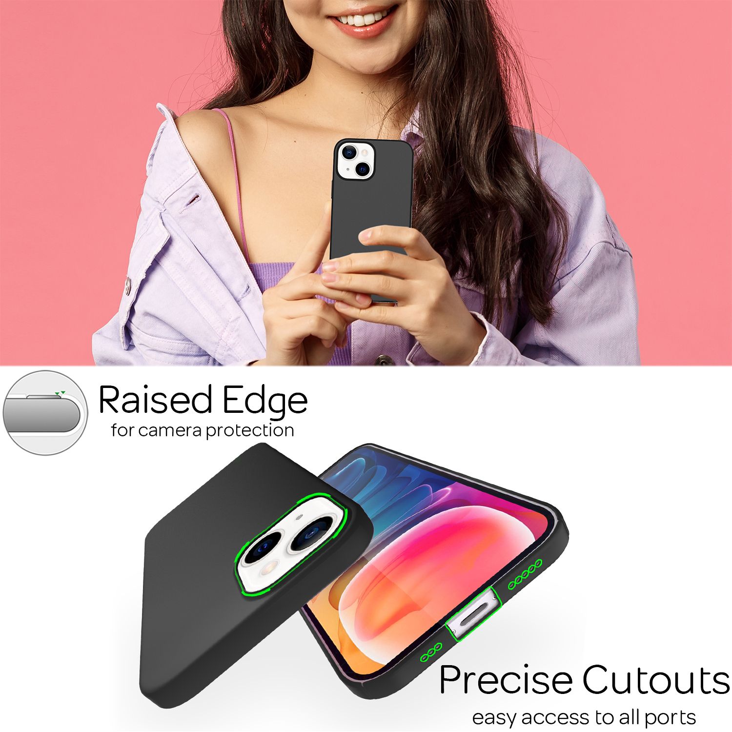 NALIA 0,5mm Dünne Handy Hülle für iPhone 13, Matt Hard Case Cover Bumper Schale