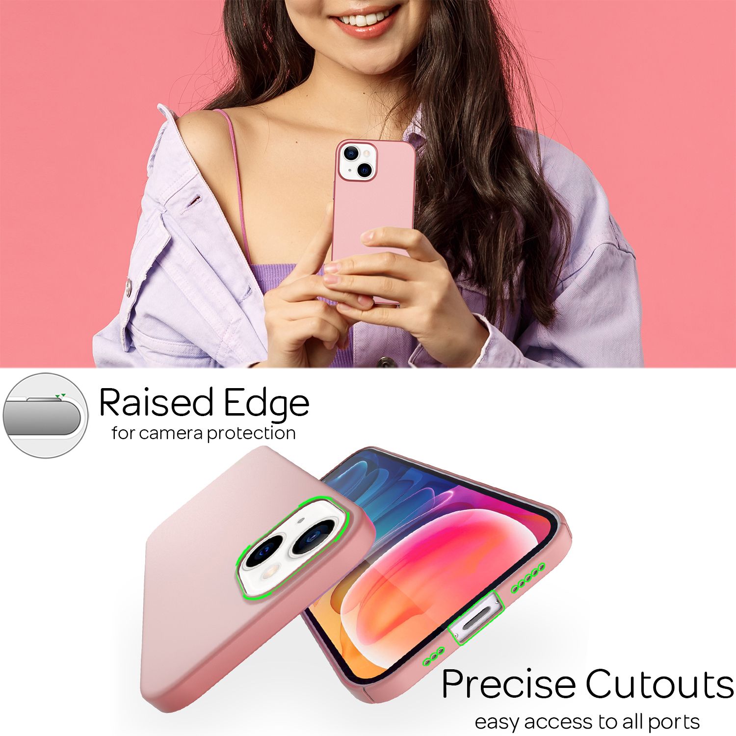 NALIA 0,5mm Dünne Handy Hülle für iPhone 13, Matt Hard Case Cover Bumper Schale