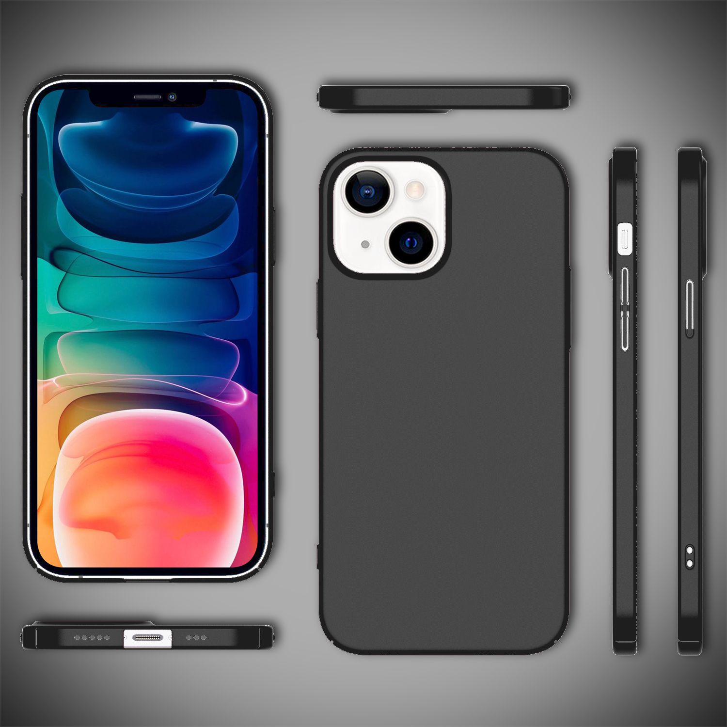 NALIA 0,5mm Dünne Handy Hülle für iPhone 13, Matt Hard Case Cover Bumper Schale